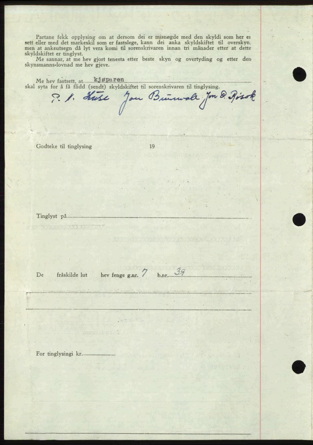 Romsdal sorenskriveri, AV/SAT-A-4149/1/2/2C: Mortgage book no. A21, 1946-1946, Diary no: : 2367/1946