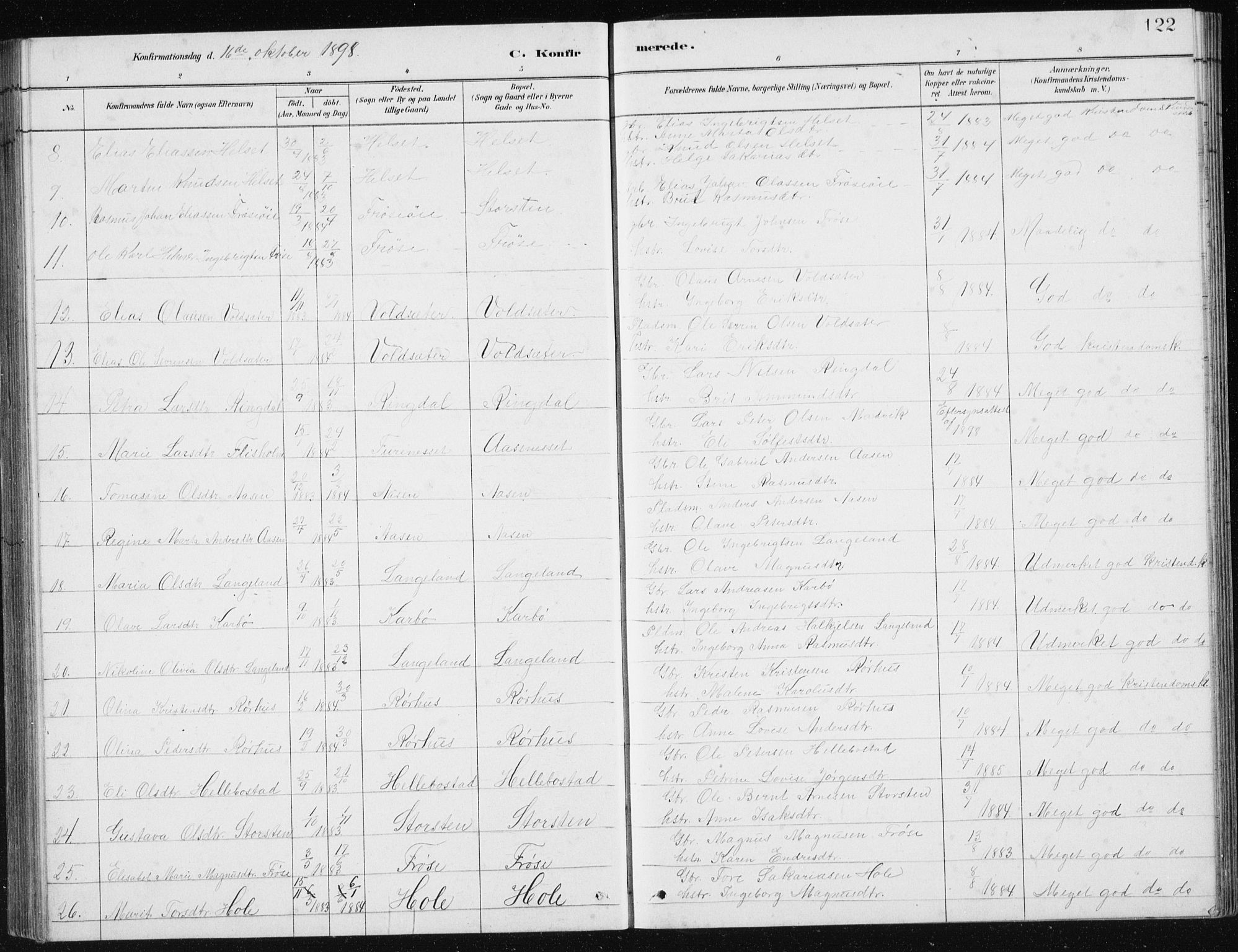 Ministerialprotokoller, klokkerbøker og fødselsregistre - Møre og Romsdal, AV/SAT-A-1454/517/L0230: Parish register (copy) no. 517C03, 1879-1912, p. 122