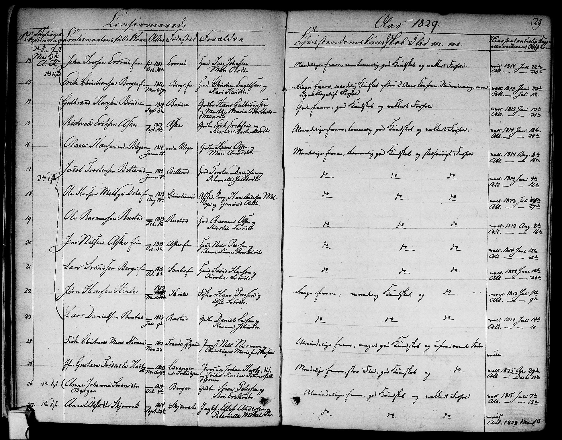 Asker prestekontor Kirkebøker, SAO/A-10256a/F/Fa/L0009: Parish register (official) no. I 9, 1825-1878, p. 29