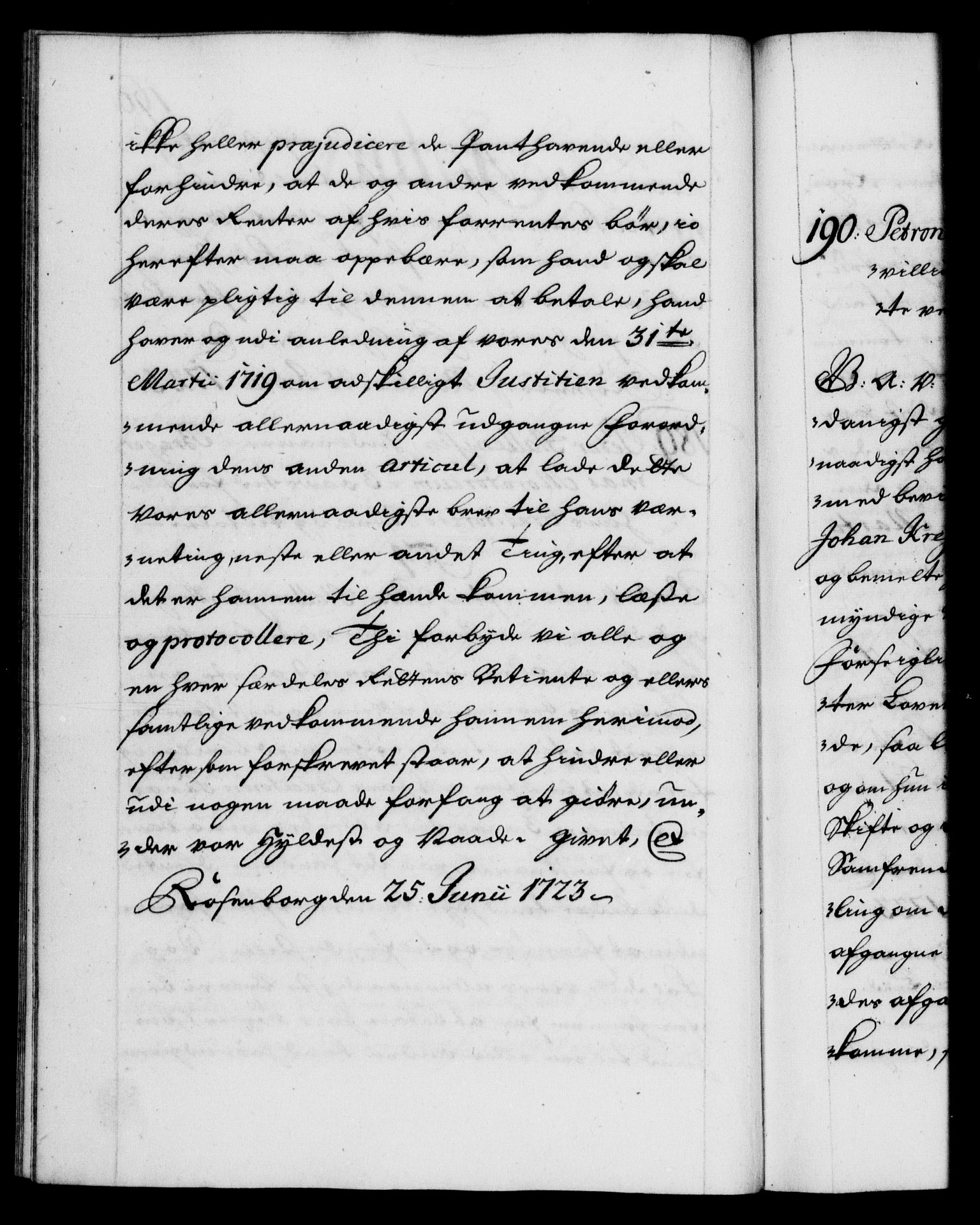 Danske Kanselli 1572-1799, AV/RA-EA-3023/F/Fc/Fca/Fcaa/L0024: Norske registre, 1723-1725, p. 160b