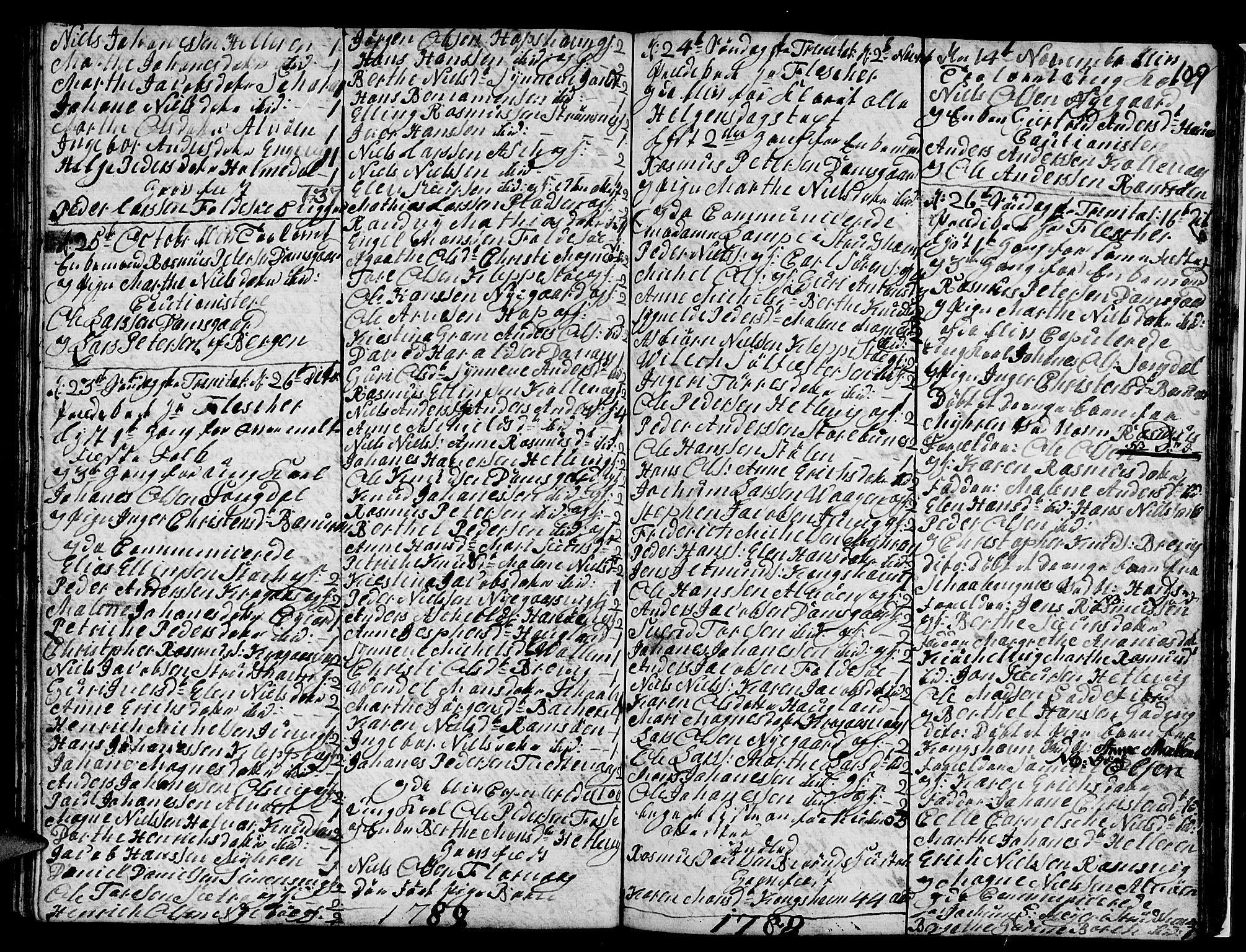 Askøy Sokneprestembete, SAB/A-74101/H/Ha/Hab/Haba/L0001: Parish register (copy) no. A 1, 1775-1792, p. 109