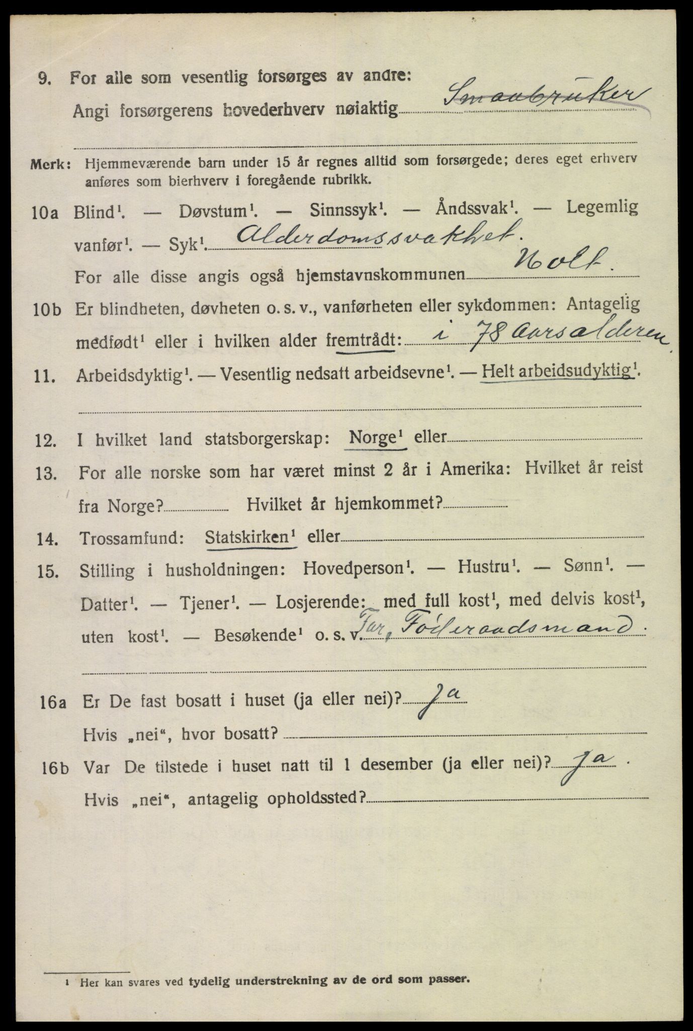 SAK, 1920 census for Holt, 1920, p. 3791