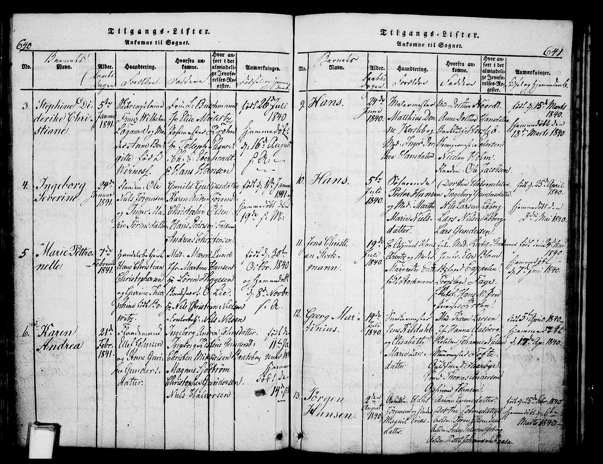 Skien kirkebøker, SAKO/A-302/G/Ga/L0002: Parish register (copy) no. 2, 1814-1842, p. 640-641
