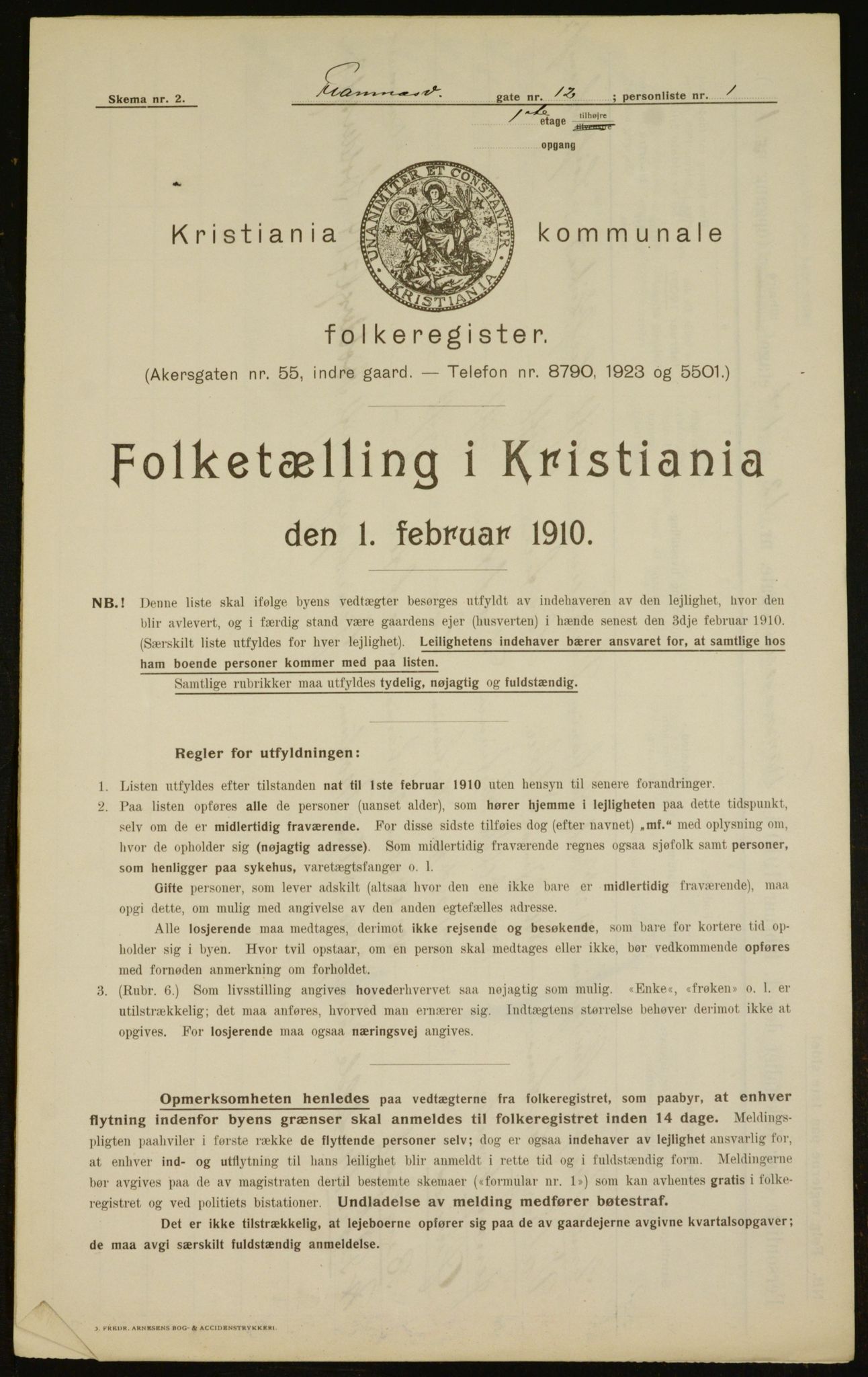 OBA, Municipal Census 1910 for Kristiania, 1910, p. 23976