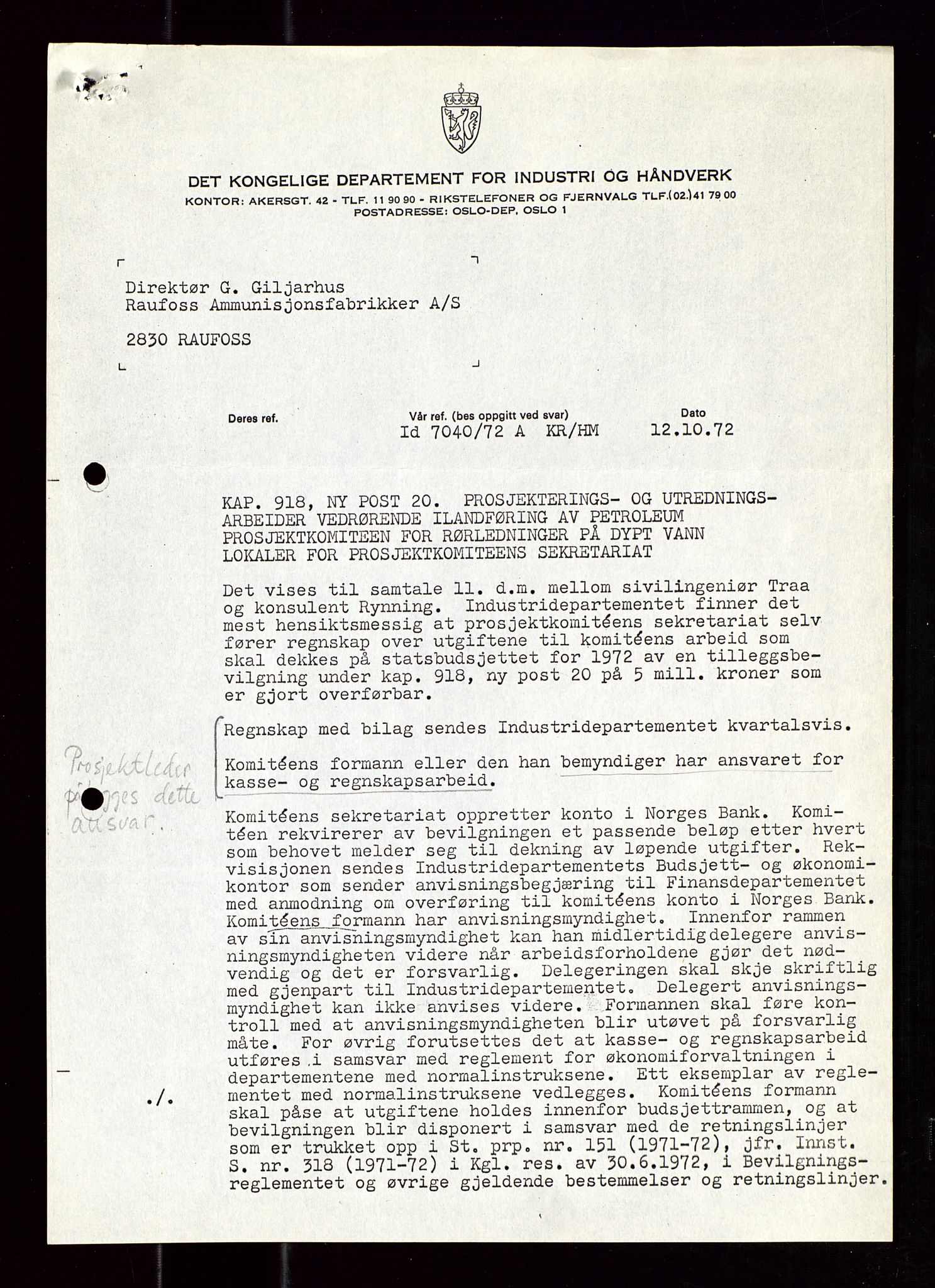 Industridepartementet, Oljekontoret, AV/SAST-A-101348/Di/L0002: DWP, måneds- kvartals- halvårs- og årsrapporter, økonomi, personell, div., 1972-1974, p. 660