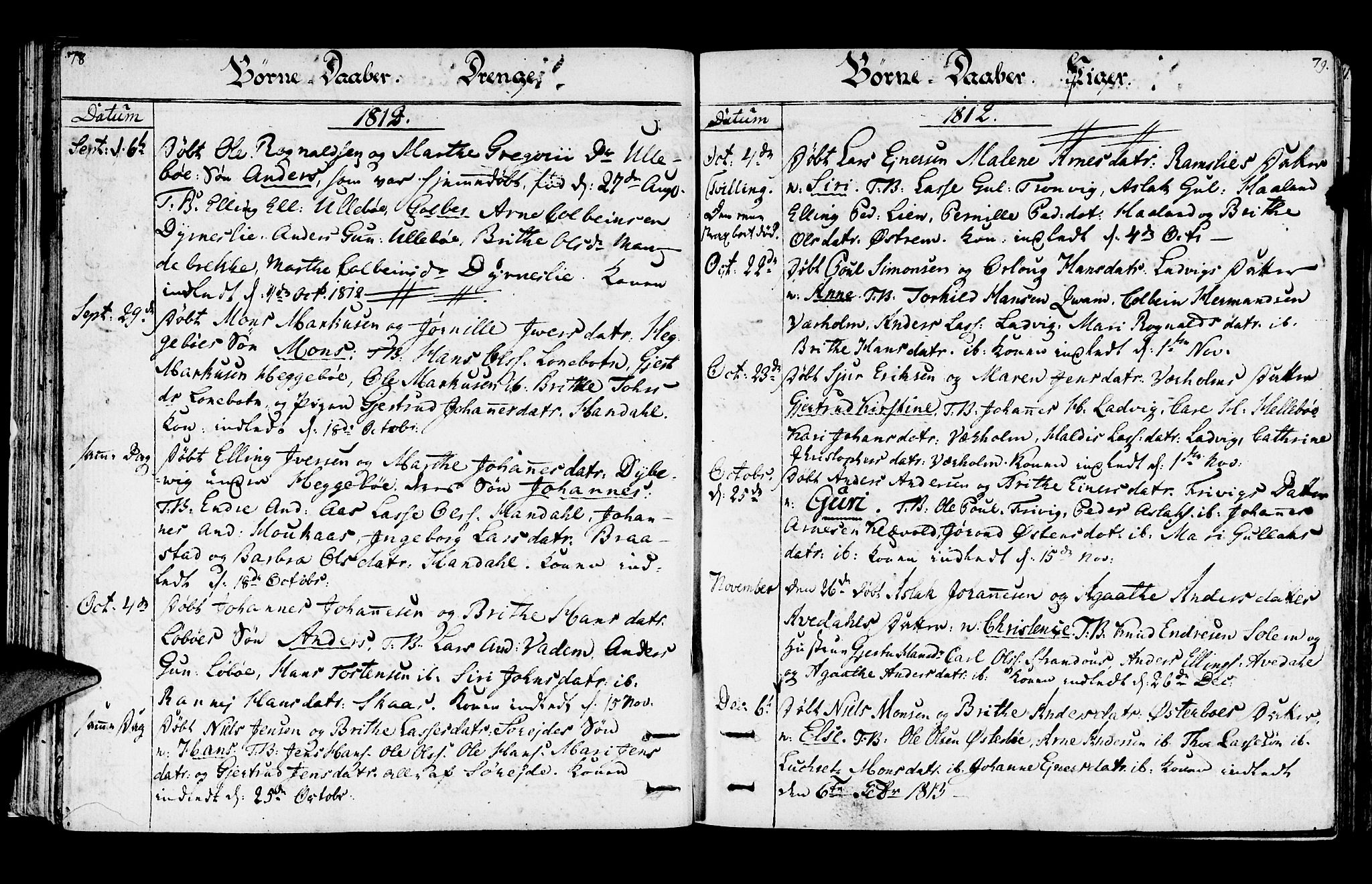 Lavik sokneprestembete, SAB/A-80901: Parish register (official) no. A 1, 1809-1822, p. 78-79