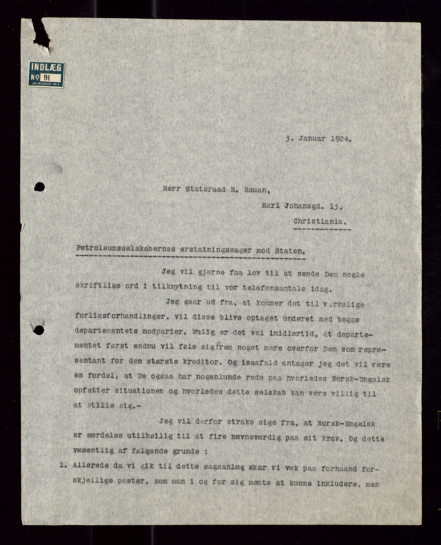 Pa 1521 - A/S Norske Shell, AV/SAST-A-101915/E/Ea/Eaa/L0012: Sjefskorrespondanse, 1924, p. 221