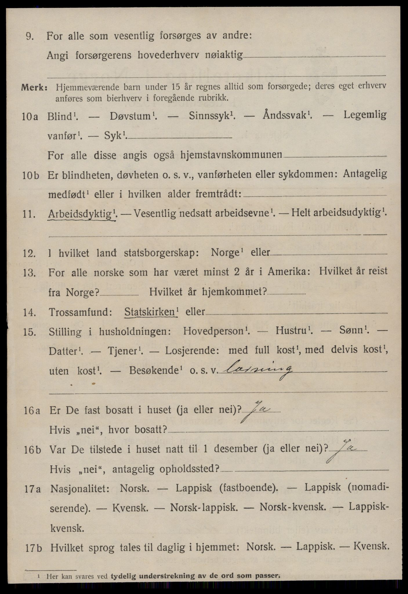 SAT, 1920 census for Selbu, 1920, p. 5733