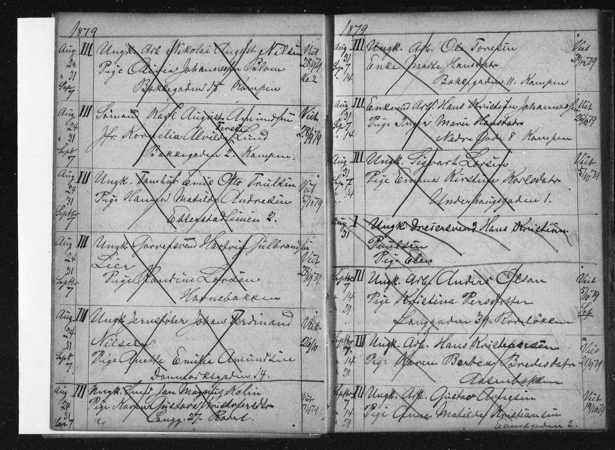 Østre Aker prestekontor Kirkebøker, AV/SAO-A-10840/H/Ha/L0005: Banns register no. I 5, 1879-1899