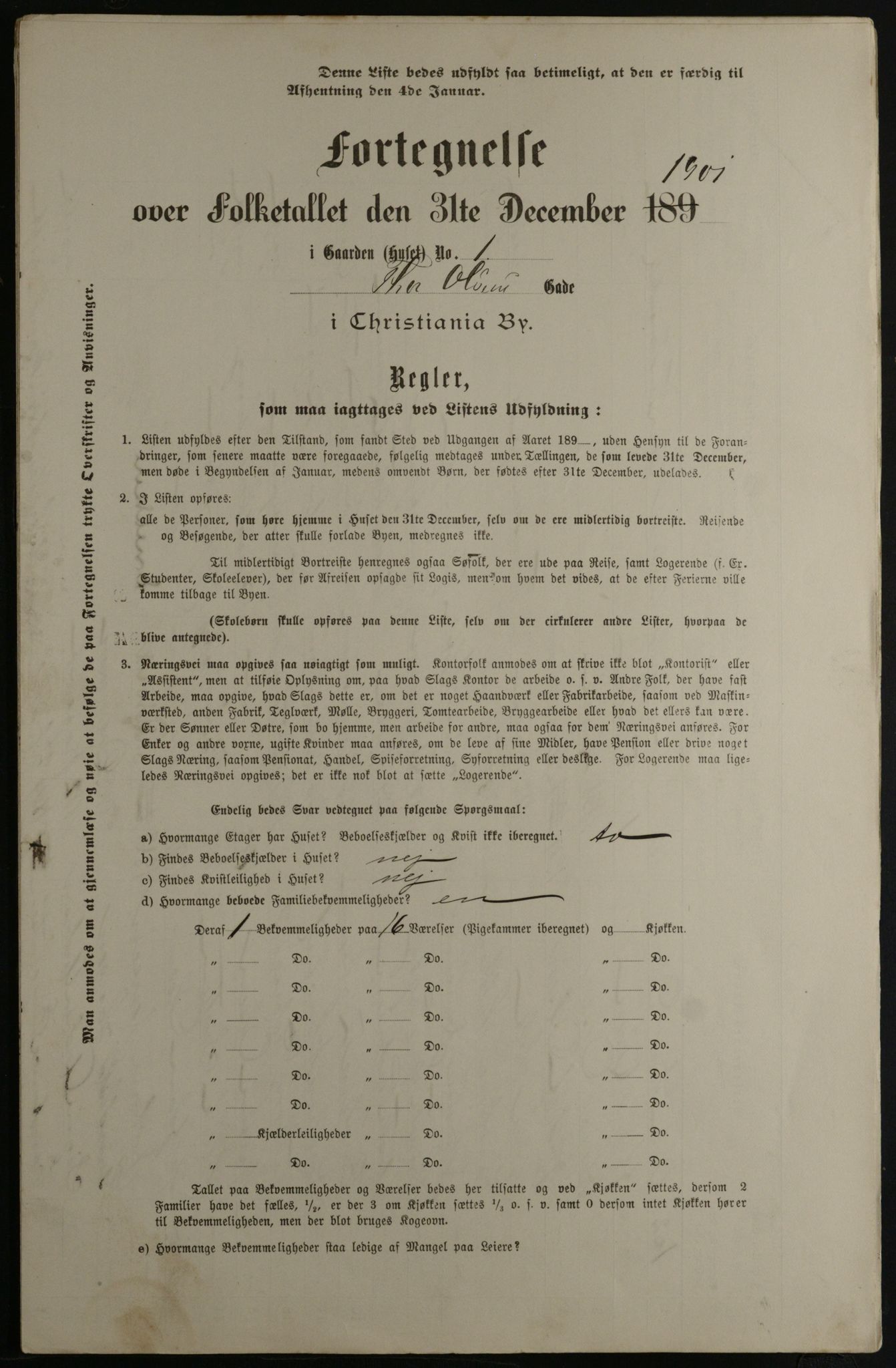 OBA, Municipal Census 1901 for Kristiania, 1901, p. 16748