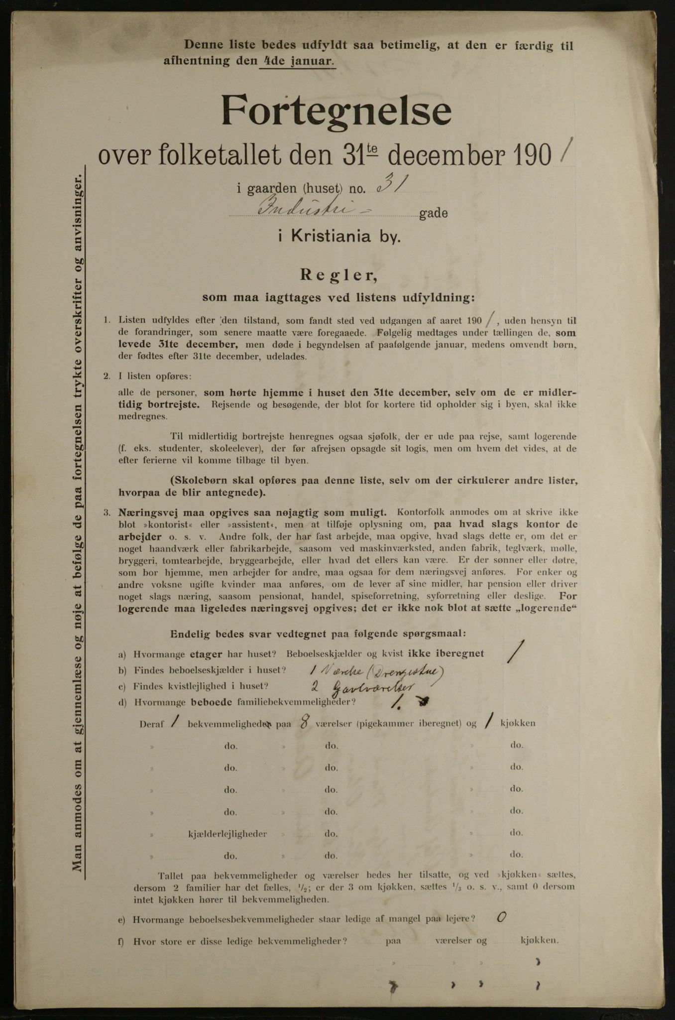 OBA, Municipal Census 1901 for Kristiania, 1901, p. 6816