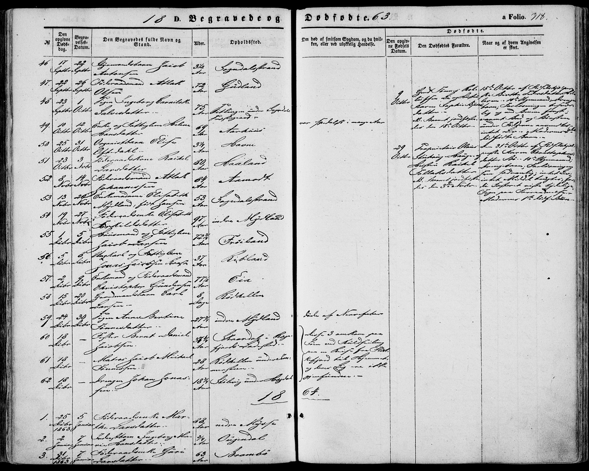 Sokndal sokneprestkontor, AV/SAST-A-101808: Parish register (official) no. A 9, 1857-1874, p. 318