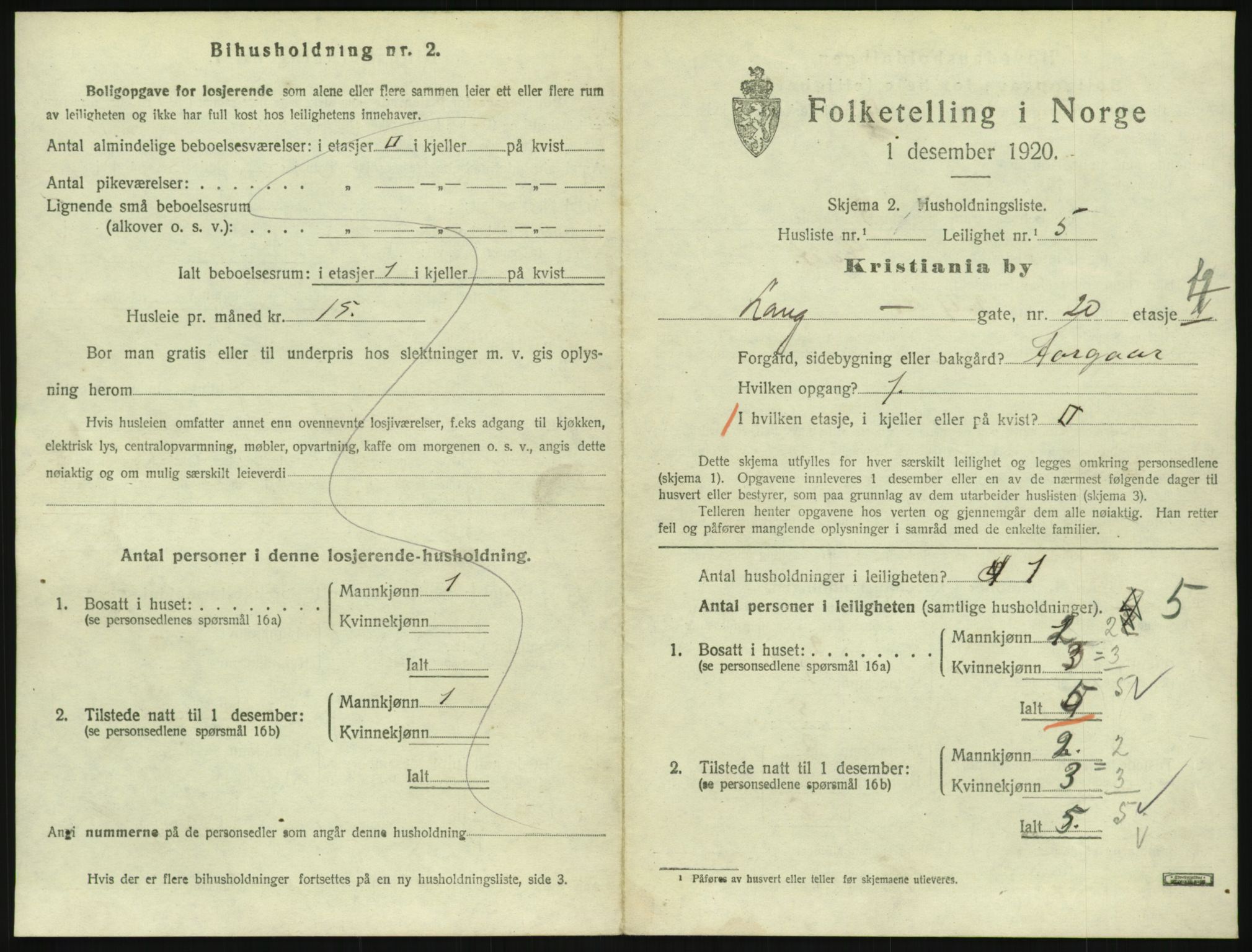 SAO, 1920 census for Kristiania, 1920, p. 57588