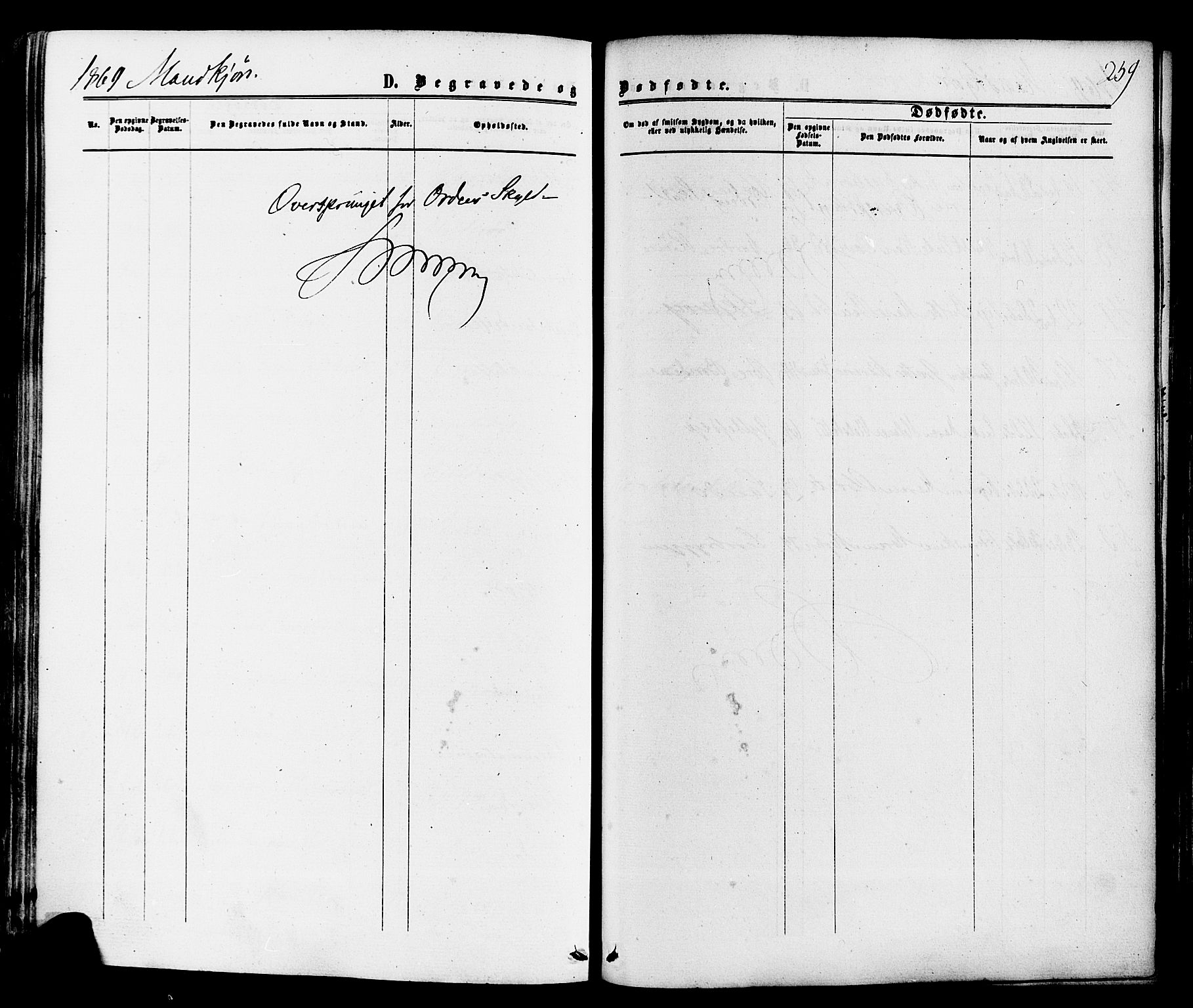 Sande Kirkebøker, SAKO/A-53/F/Fa/L0005: Parish register (official) no. 5, 1865-1877, p. 259