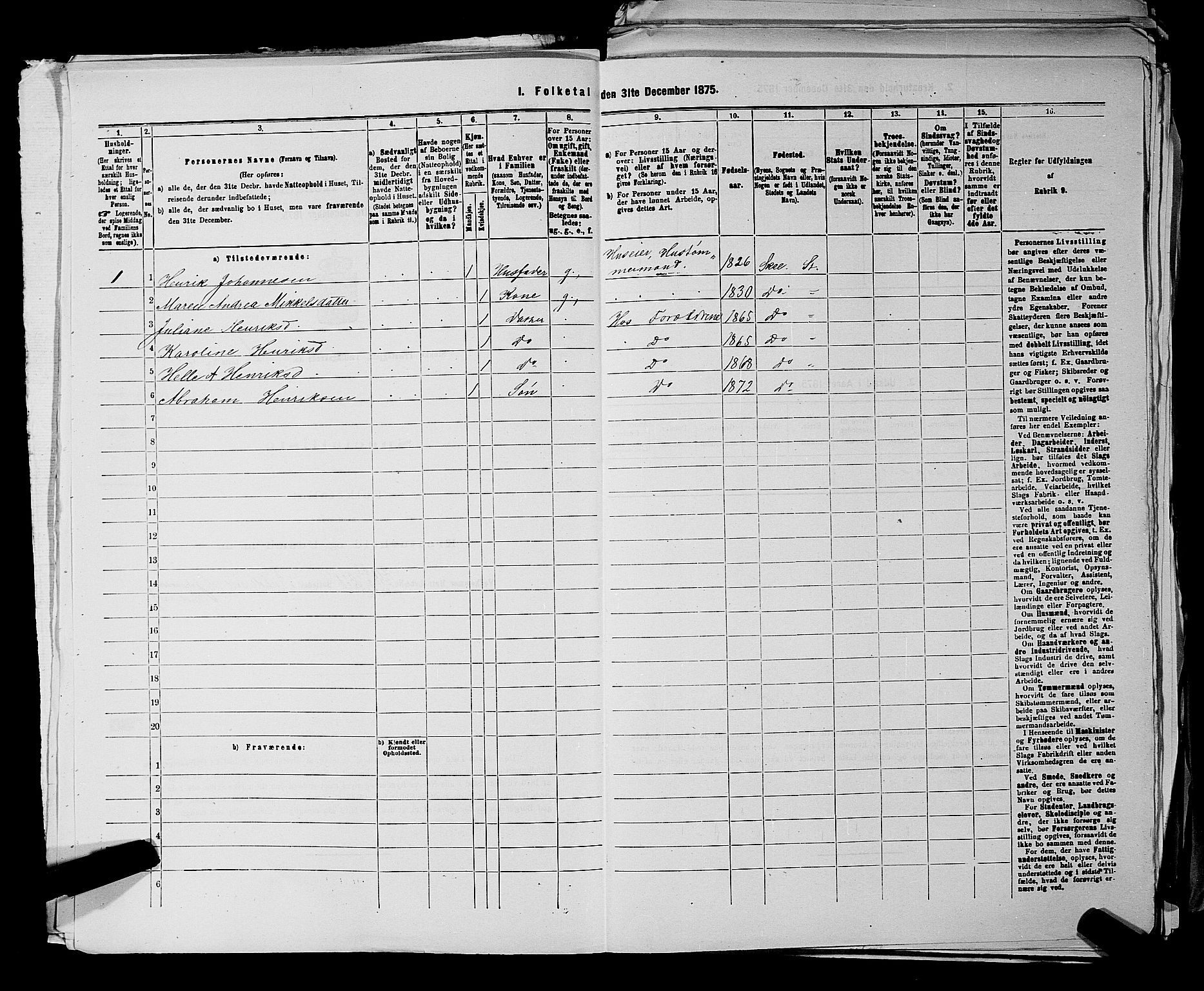 SAKO, 1875 census for 0720P Stokke, 1875, p. 1118