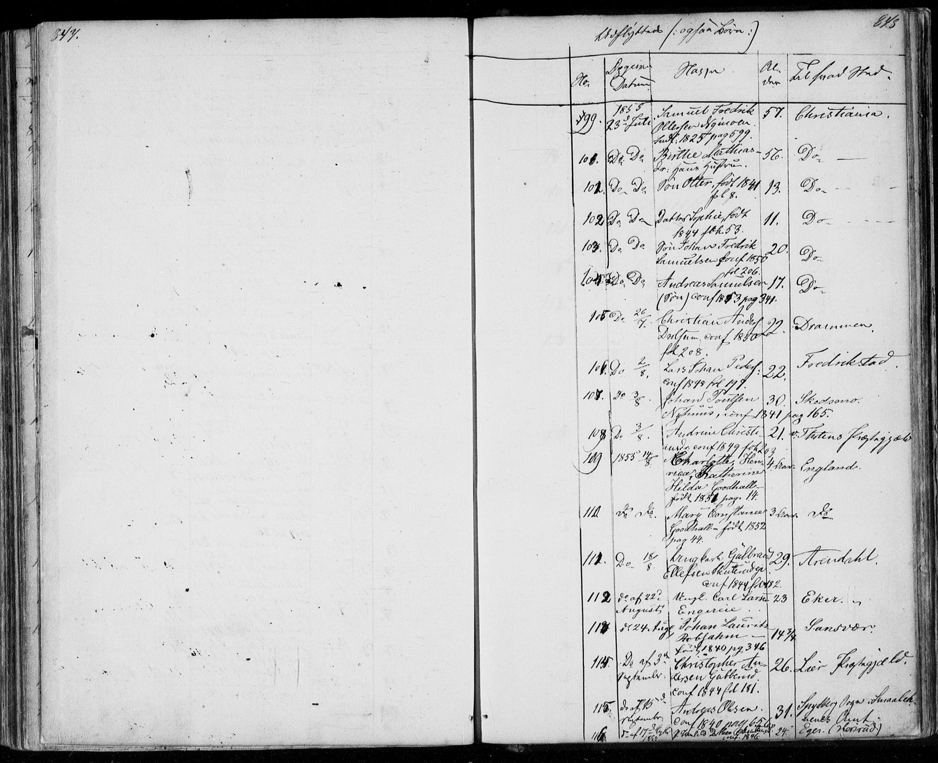 Modum kirkebøker, AV/SAKO-A-234/F/Fa/L0008: Parish register (official) no. 8, 1851-1859, p. 847-848