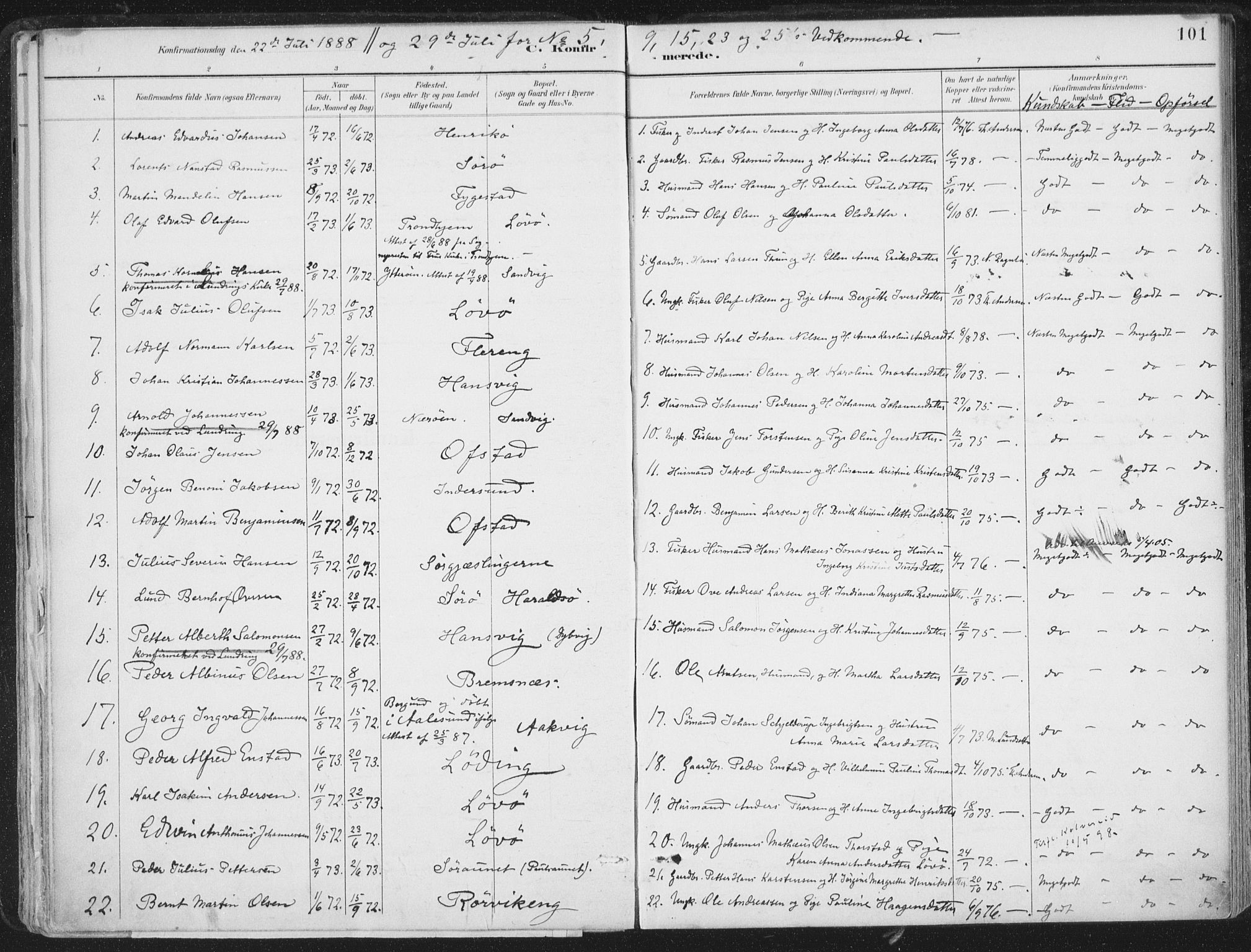 Ministerialprotokoller, klokkerbøker og fødselsregistre - Nord-Trøndelag, SAT/A-1458/786/L0687: Parish register (official) no. 786A03, 1888-1898, p. 101