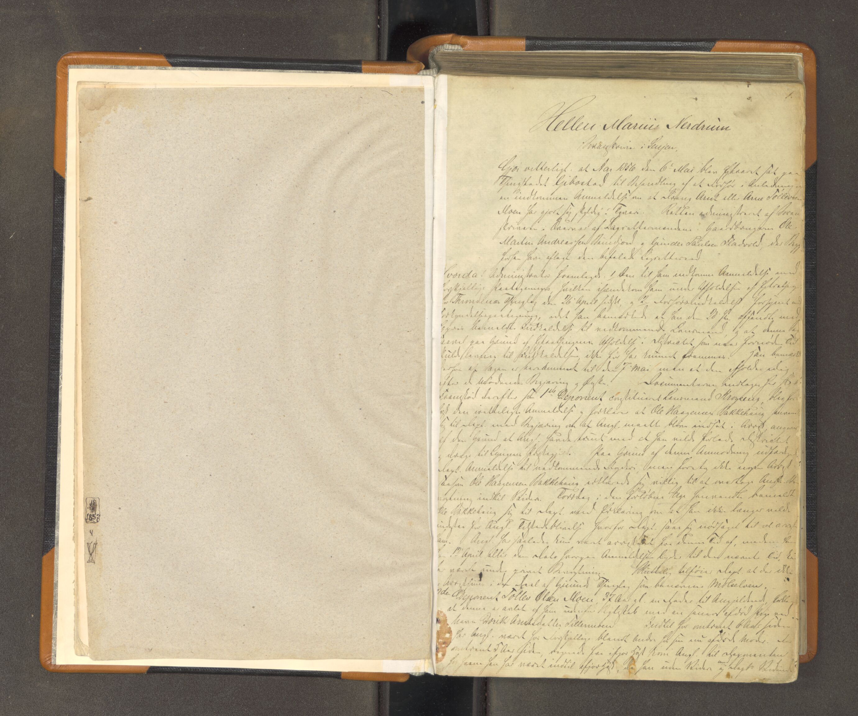 Senja sorenskriveri 1855-, AV/SATØ-S-0048/1/F/Fb/L0133: Ekstrarettsprotokoller.Autorisert 29.02.1856 ved Finmarkens amt. med register, 1856-1862, p. 1a