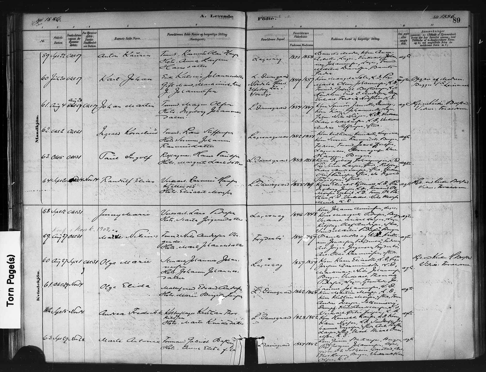 Askøy Sokneprestembete, AV/SAB-A-74101/H/Ha/Haa/Haae/L0002: Parish register (official) no. E 2, 1878-1891, p. 89