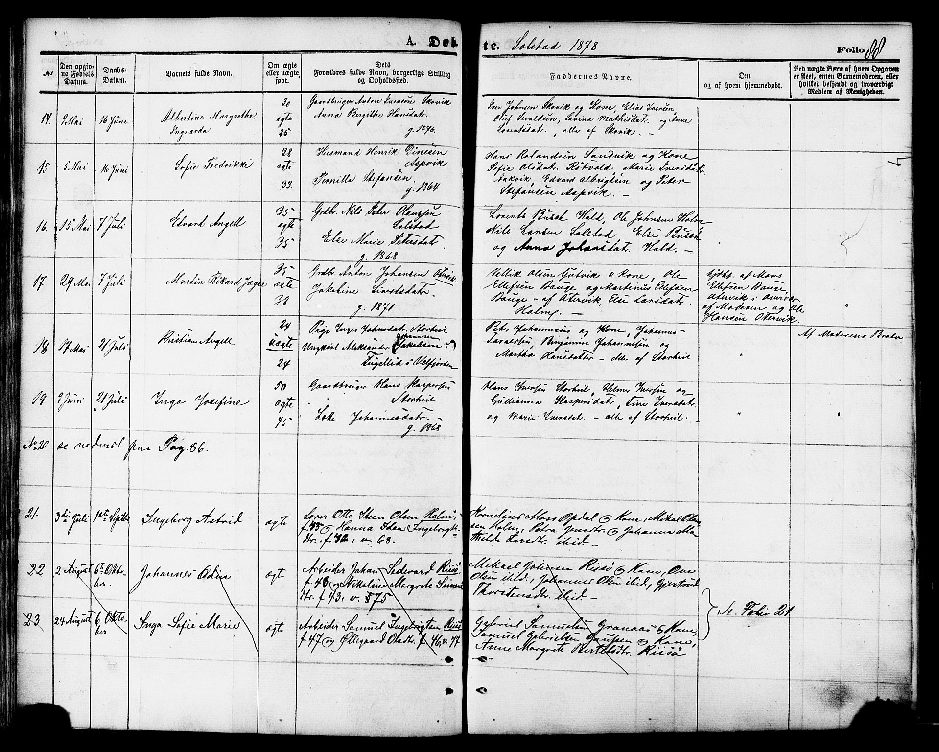 Ministerialprotokoller, klokkerbøker og fødselsregistre - Nordland, AV/SAT-A-1459/810/L0149: Parish register (official) no. 810A09 /2, 1874-1884, p. 88