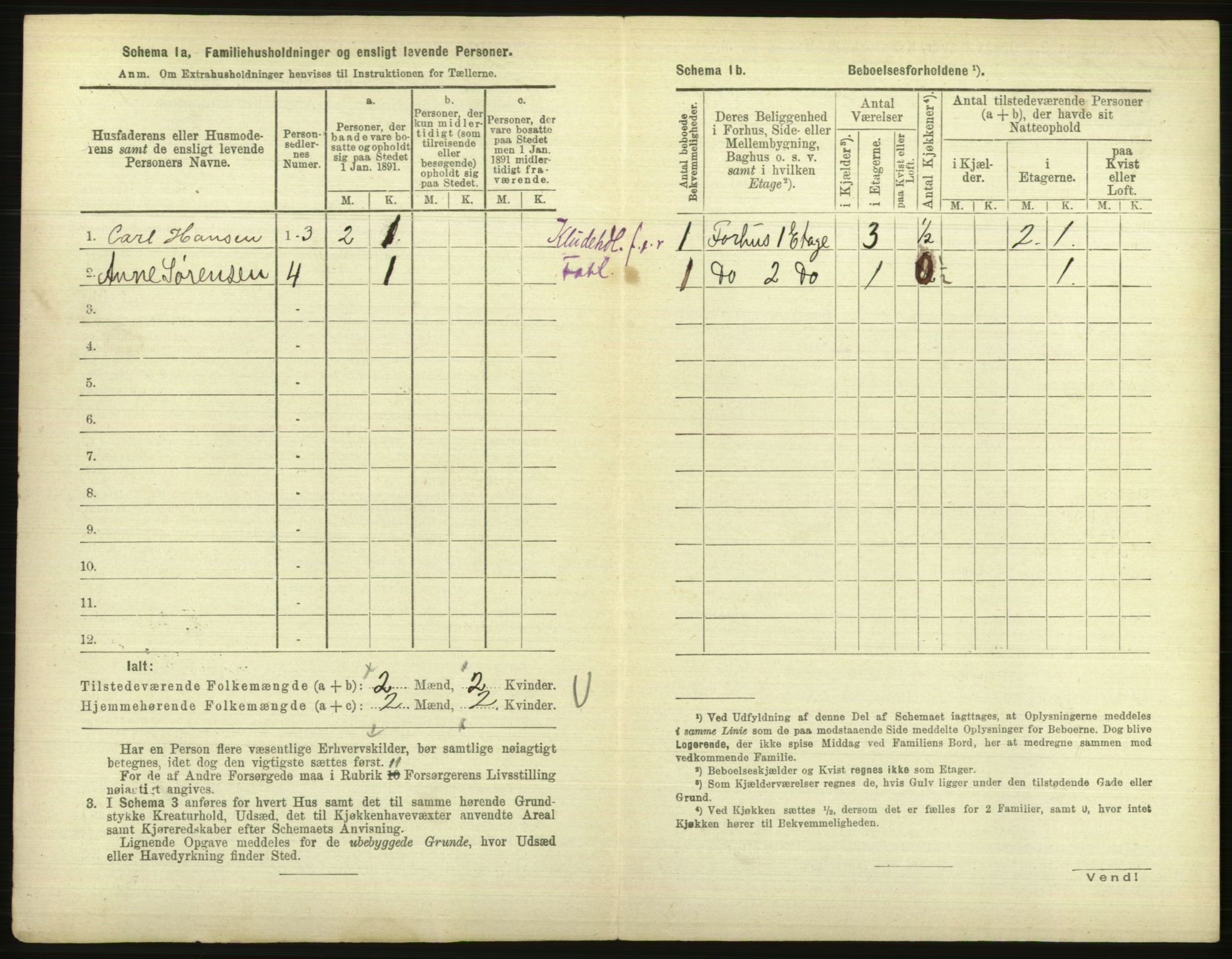 RA, 1891 census for 1001 Kristiansand, 1891, p. 875