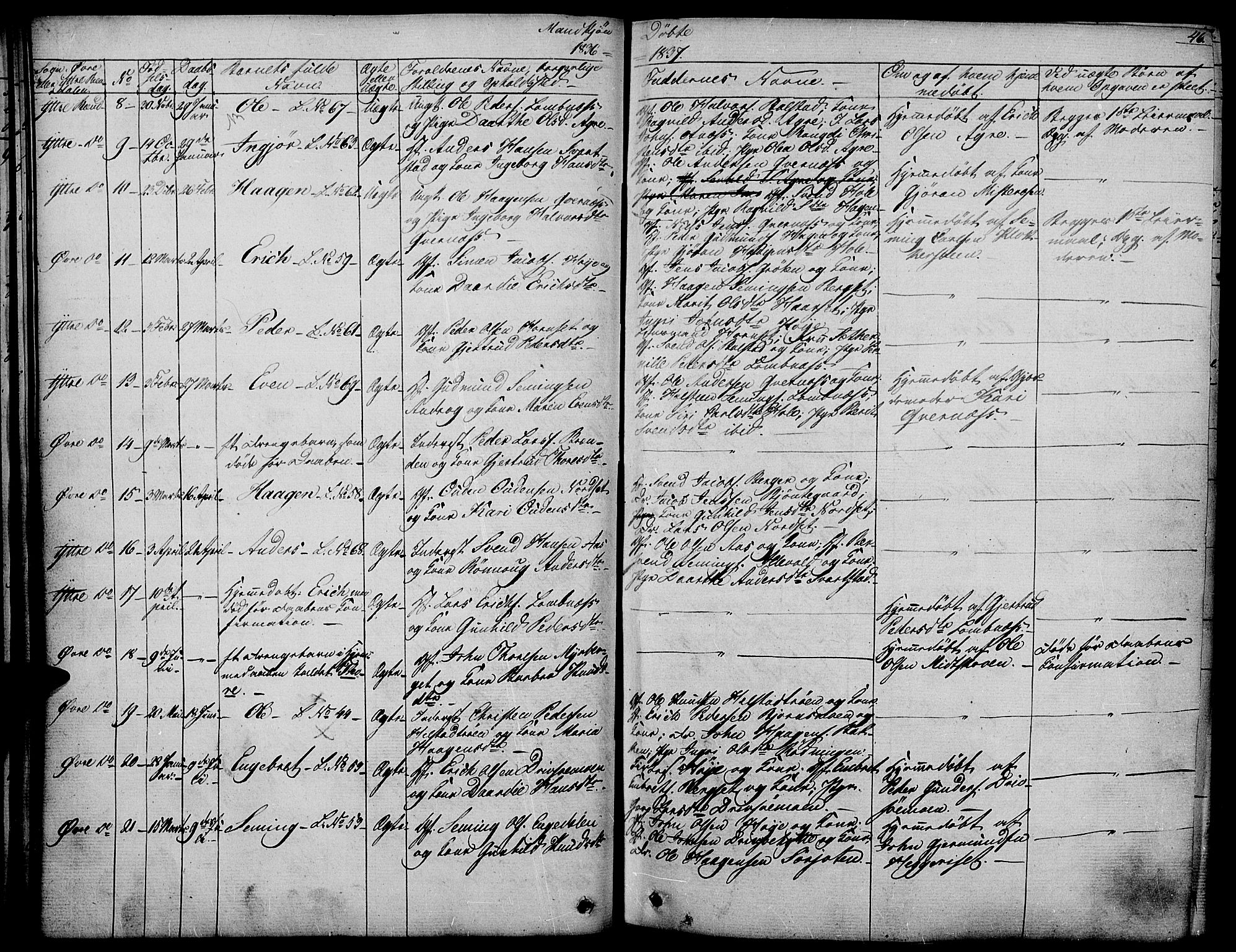 Rendalen prestekontor, AV/SAH-PREST-054/H/Ha/Haa/L0004: Parish register (official) no. 4, 1829-1852, p. 46