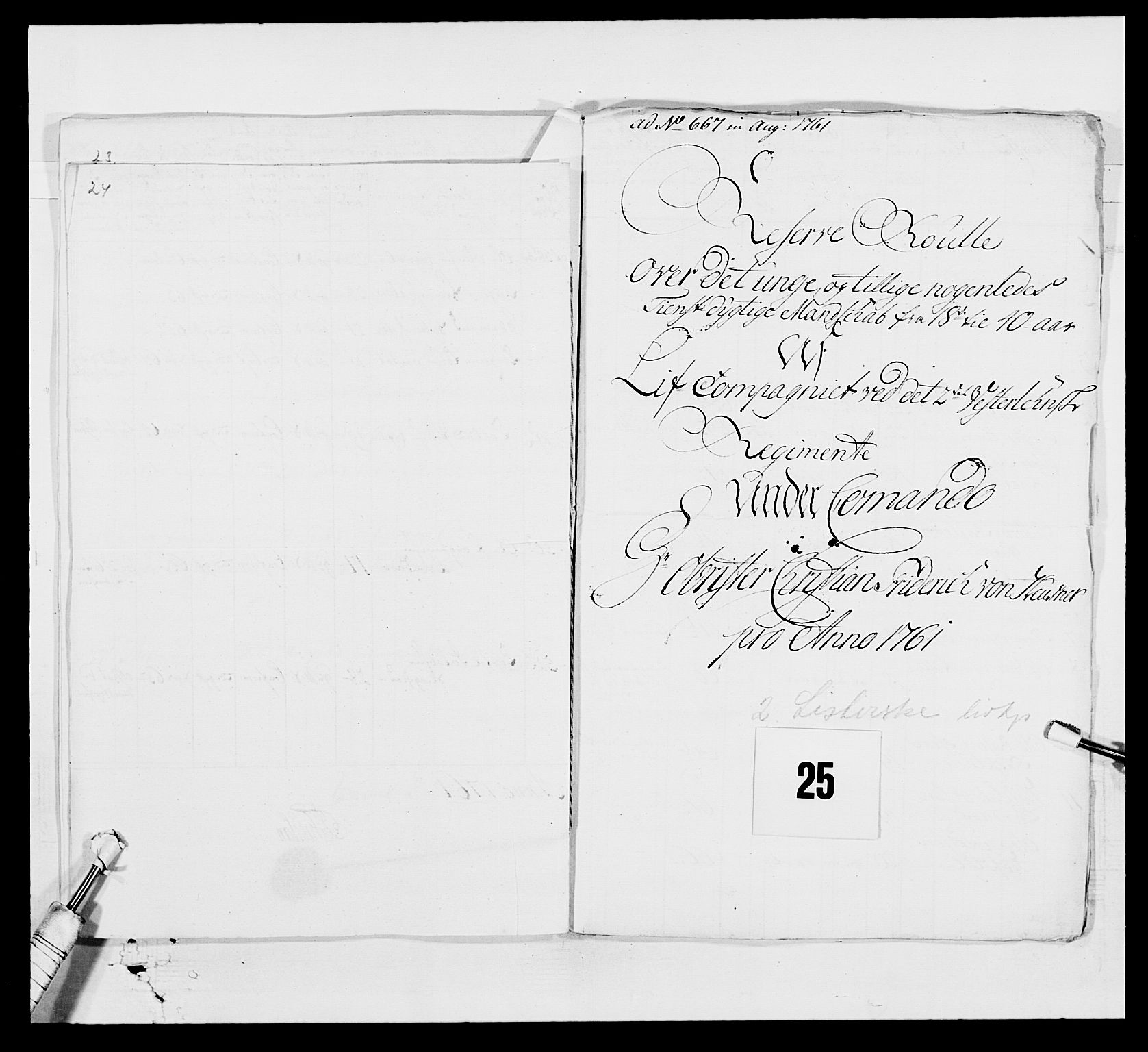 Kommanderende general (KG I) med Det norske krigsdirektorium, AV/RA-EA-5419/E/Ea/L0523: 2. Vesterlenske regiment, 1748-1765, p. 295