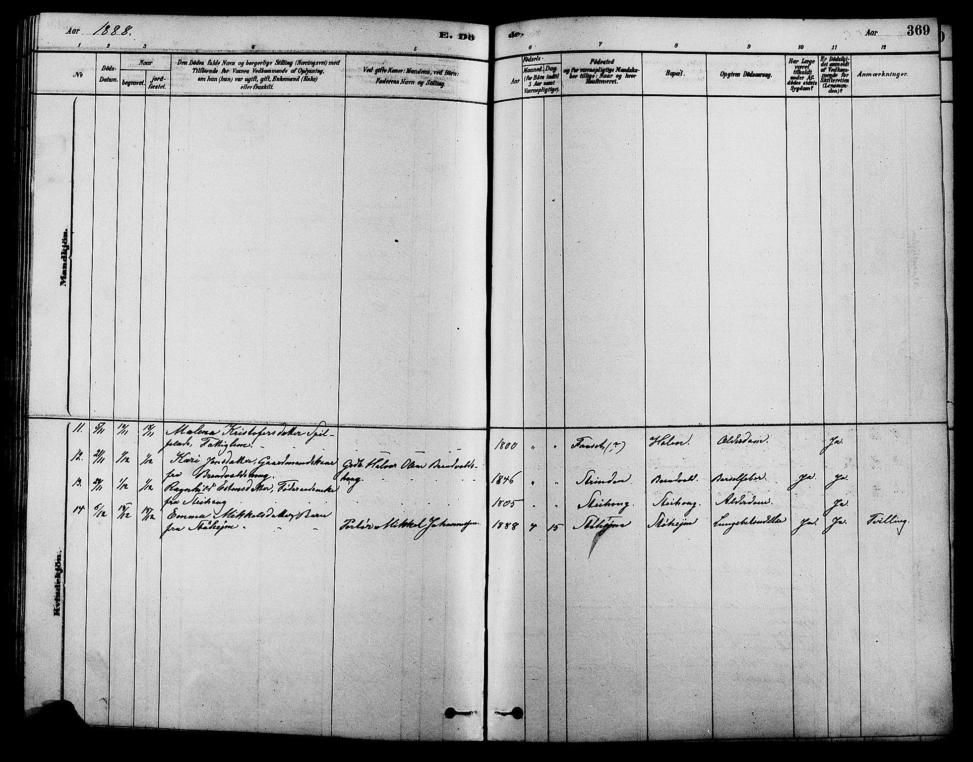 Alvdal prestekontor, SAH/PREST-060/H/Ha/Hab/L0003: Parish register (copy) no. 3, 1878-1907, p. 369