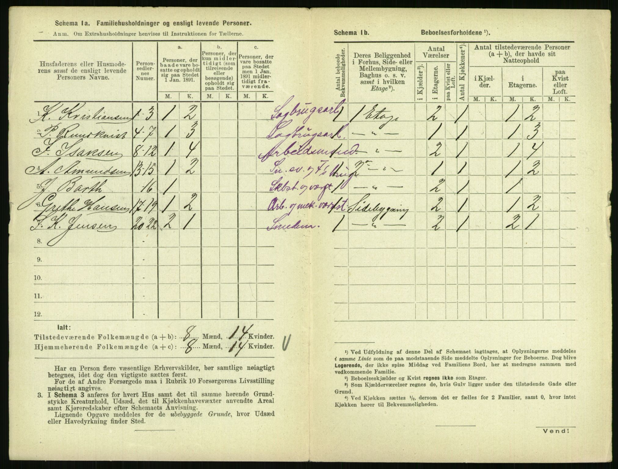 RA, 1891 census for 0707 Larvik, 1891, p. 2104