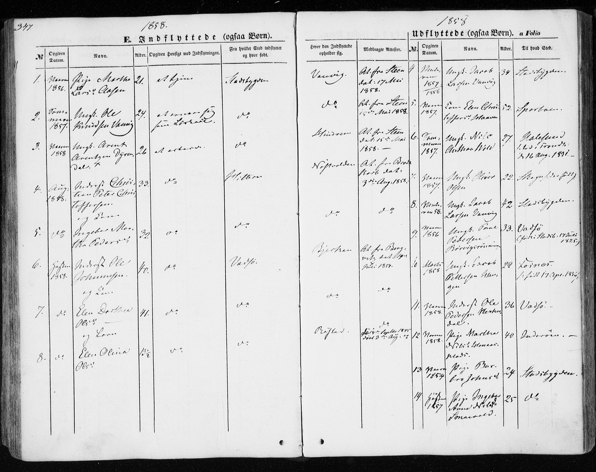 Ministerialprotokoller, klokkerbøker og fødselsregistre - Nord-Trøndelag, AV/SAT-A-1458/701/L0008: Parish register (official) no. 701A08 /1, 1854-1863, p. 347