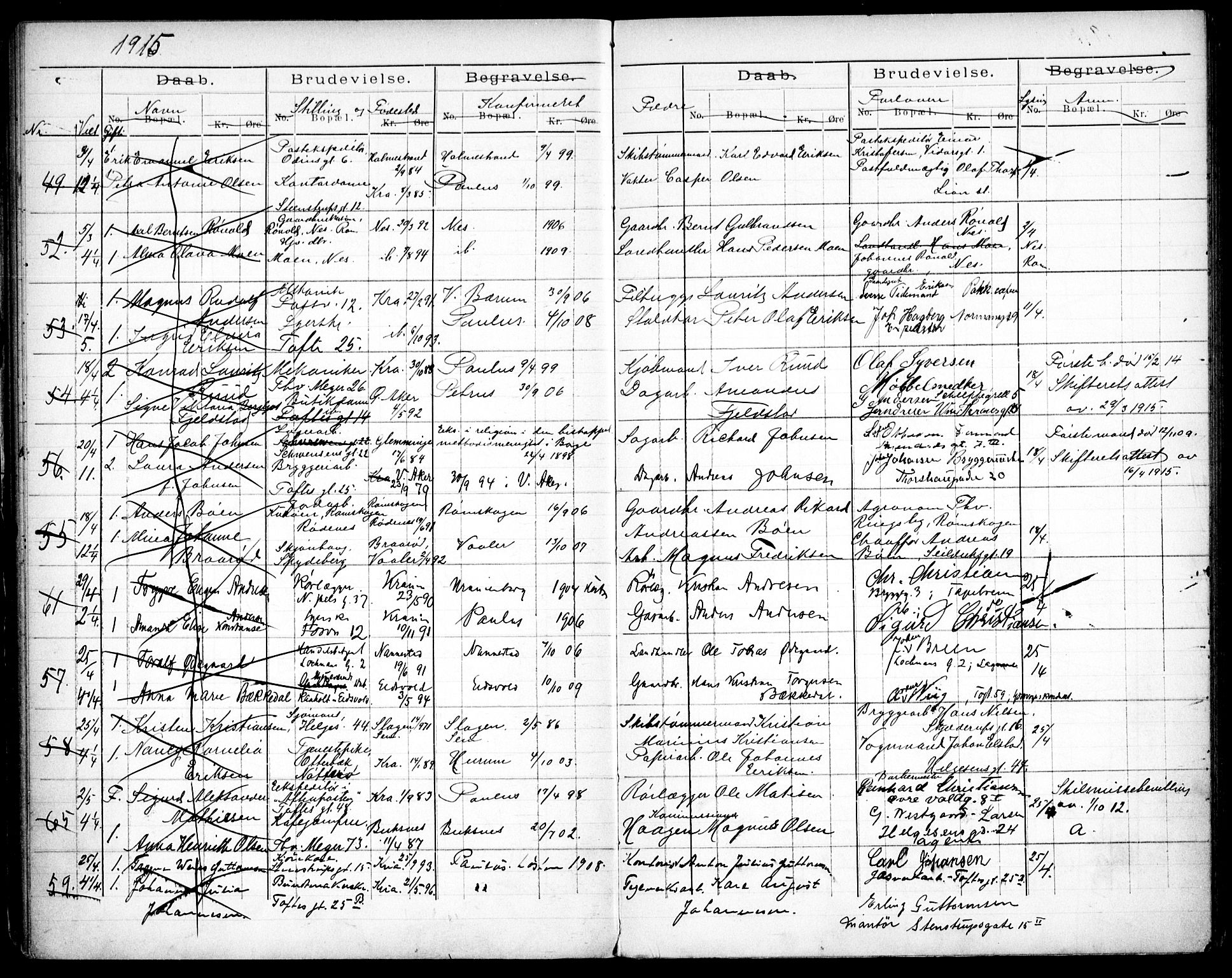 Paulus prestekontor Kirkebøker, AV/SAO-A-10871/H/Ha/L0002: Banns register no. 2, 1914-1916