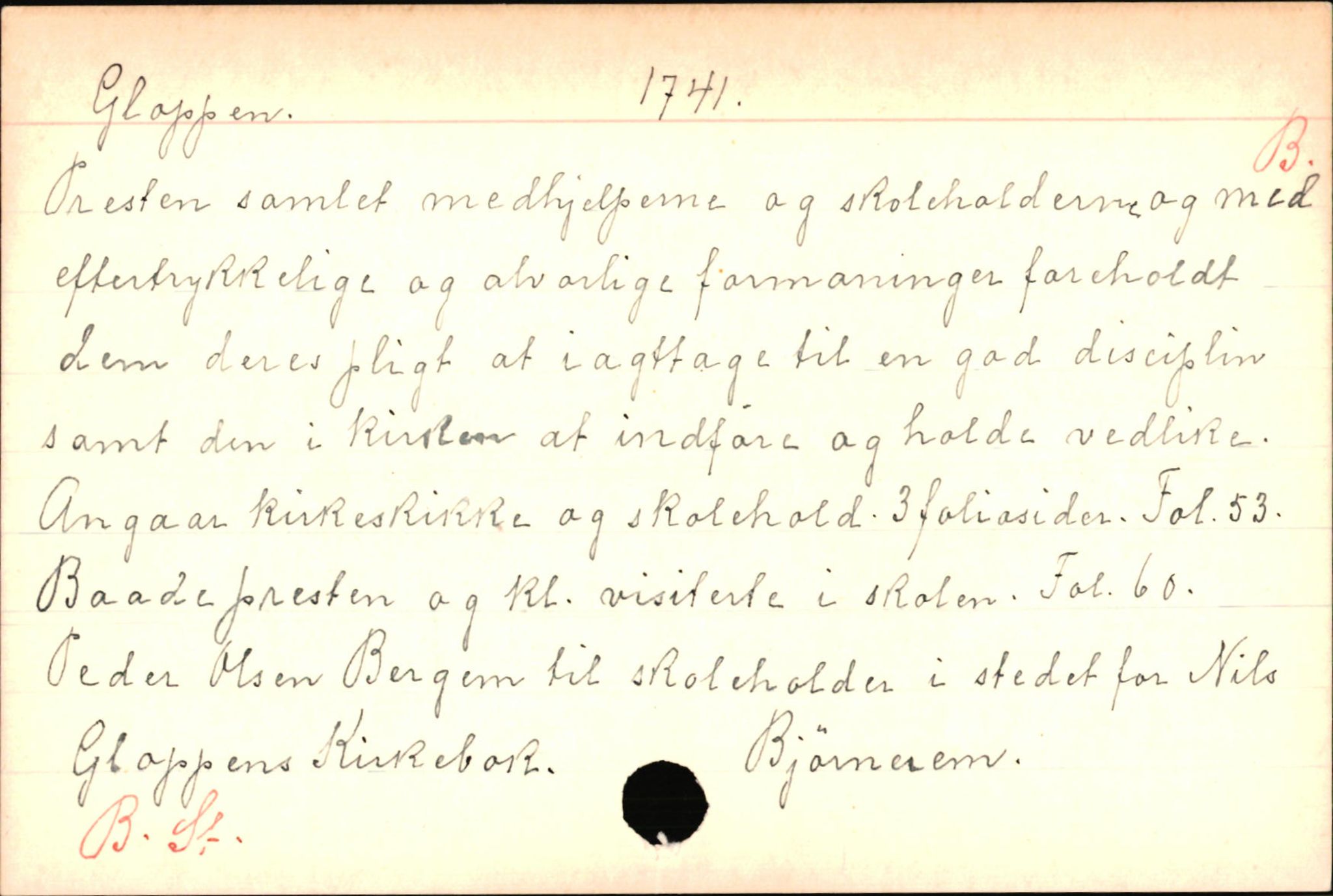 Haugen, Johannes - lærer, SAB/SAB/PA-0036/01/L0001: Om klokkere og lærere, 1521-1904, p. 9895