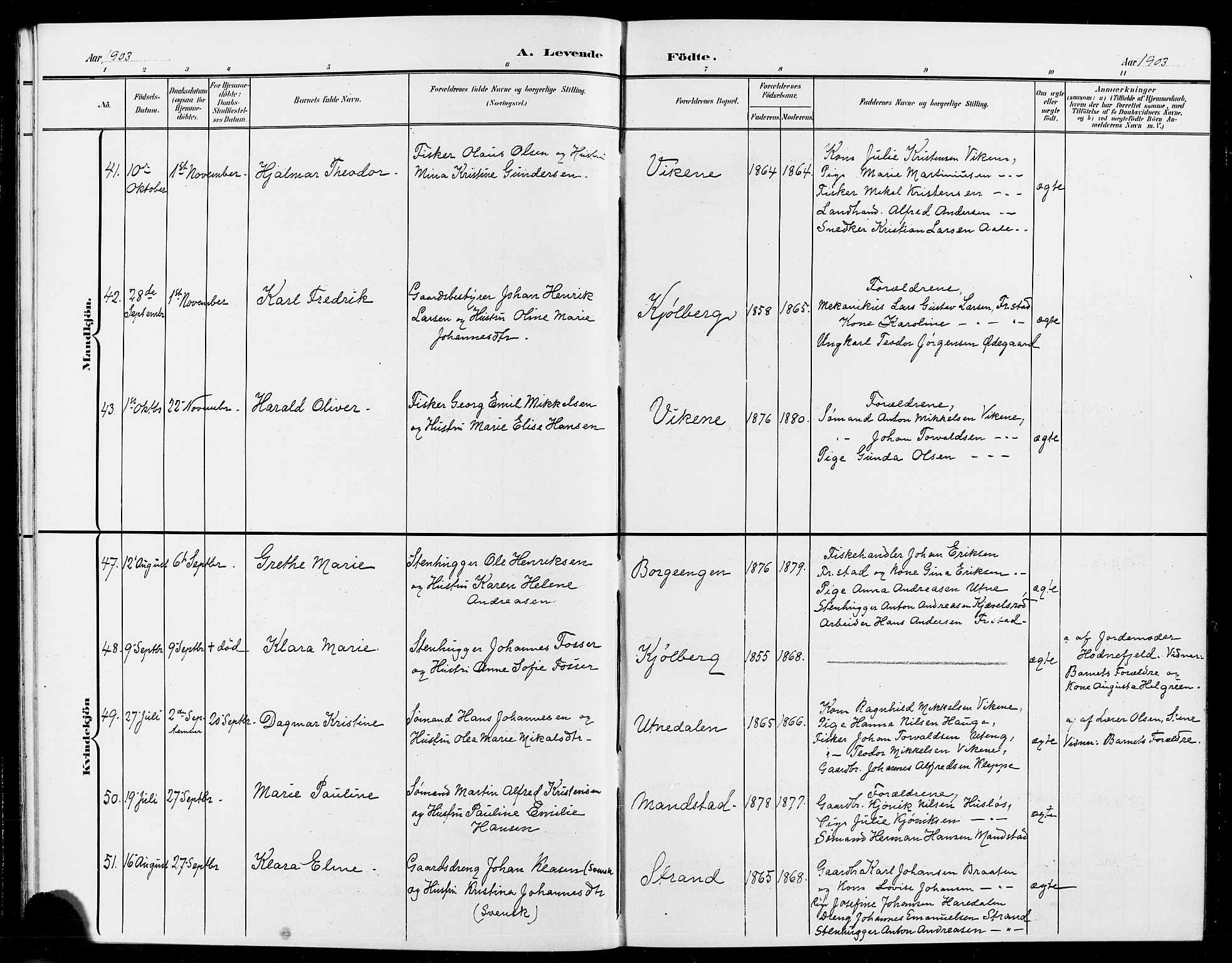 Onsøy prestekontor Kirkebøker, AV/SAO-A-10914/G/Ga/L0002: Parish register (copy) no. I 2, 1903-1909