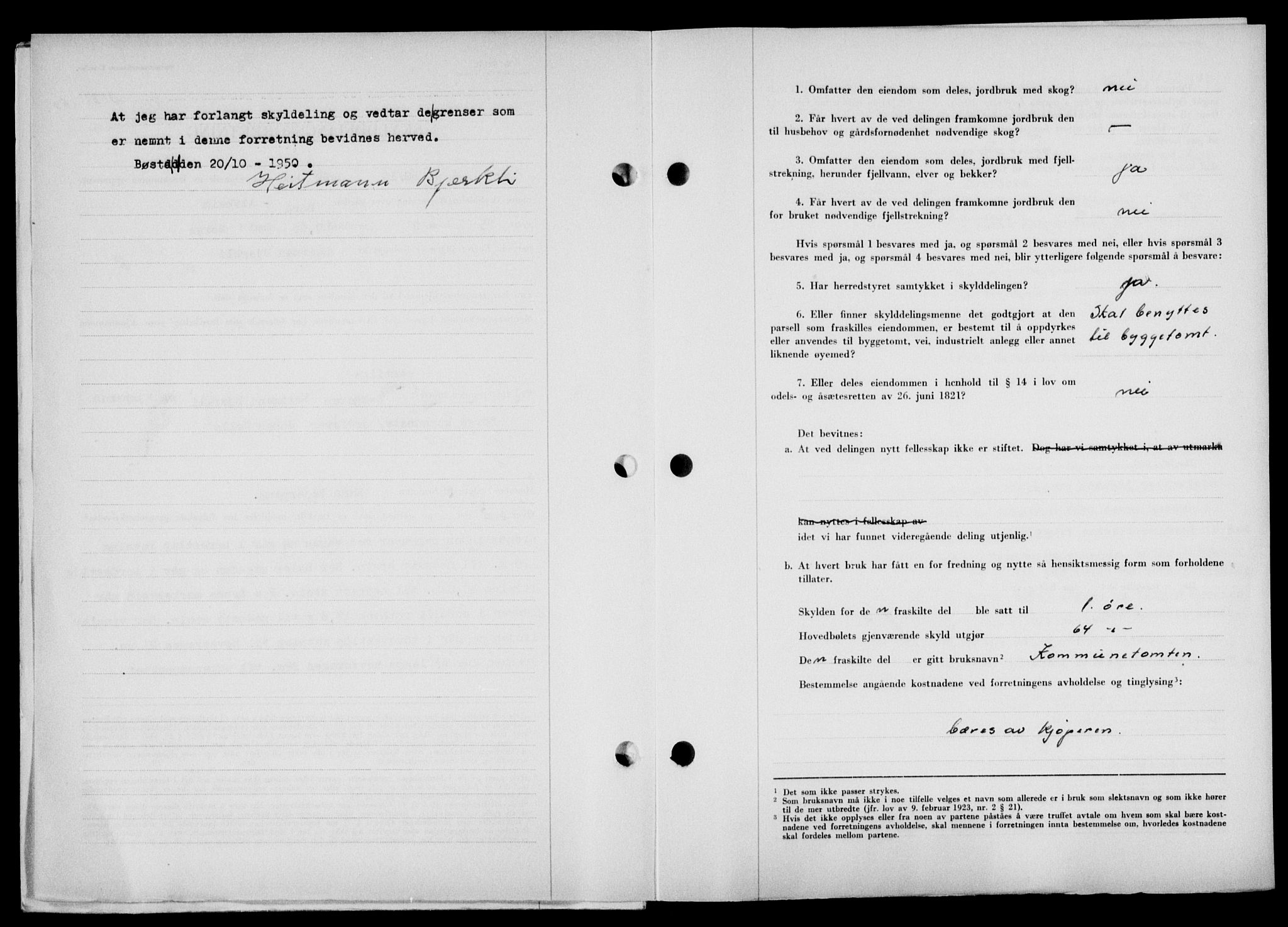 Lofoten sorenskriveri, SAT/A-0017/1/2/2C/L0024a: Mortgage book no. 24a, 1950-1950, Diary no: : 3131/1950