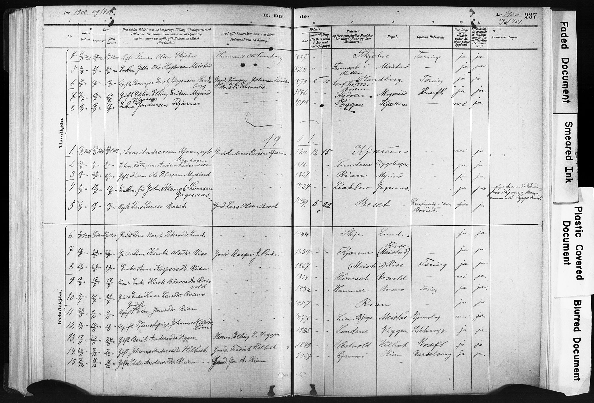 Ministerialprotokoller, klokkerbøker og fødselsregistre - Sør-Trøndelag, SAT/A-1456/665/L0773: Parish register (official) no. 665A08, 1879-1905, p. 237