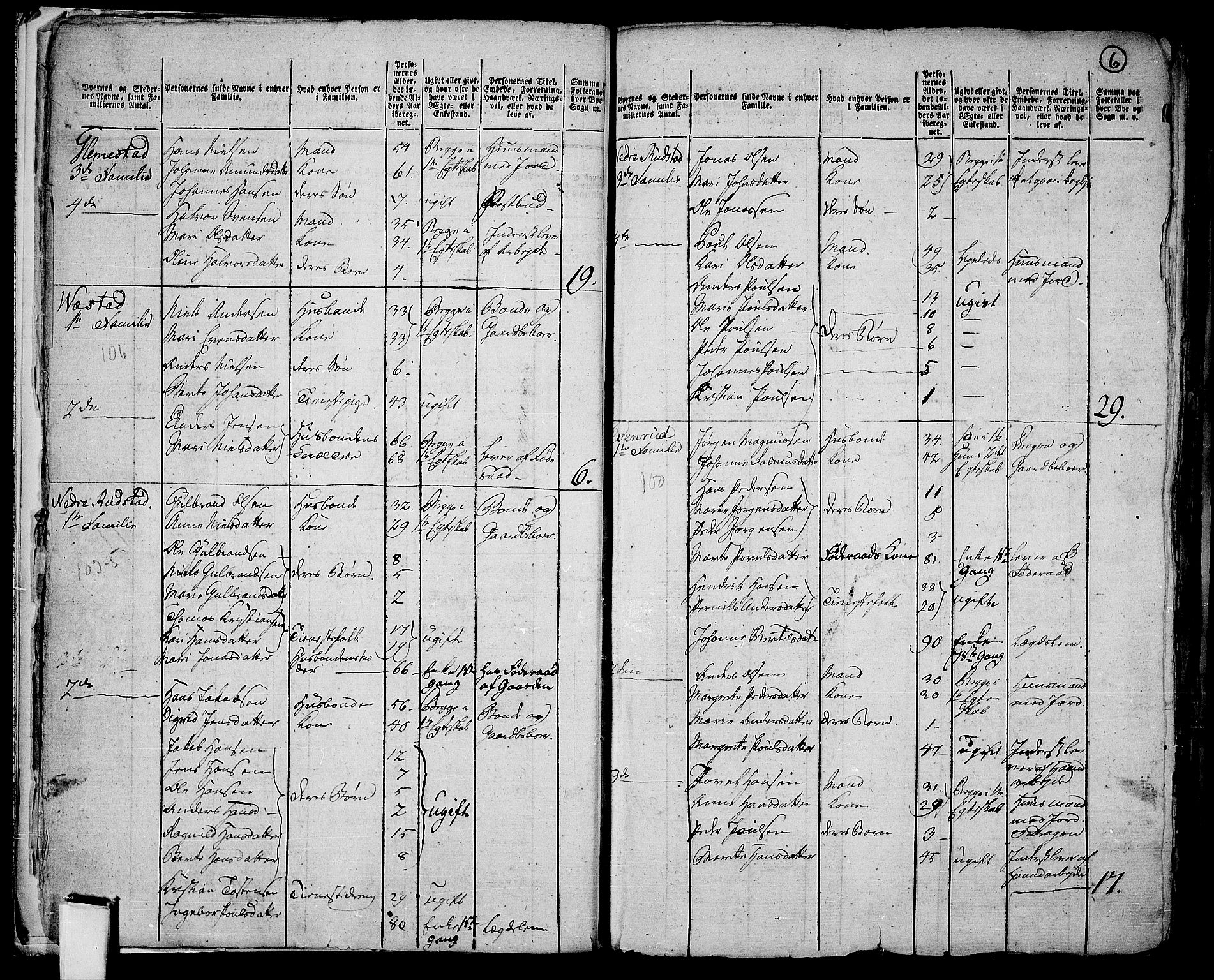 RA, 1801 census for 0528P Toten, 1801, p. 5b-6a