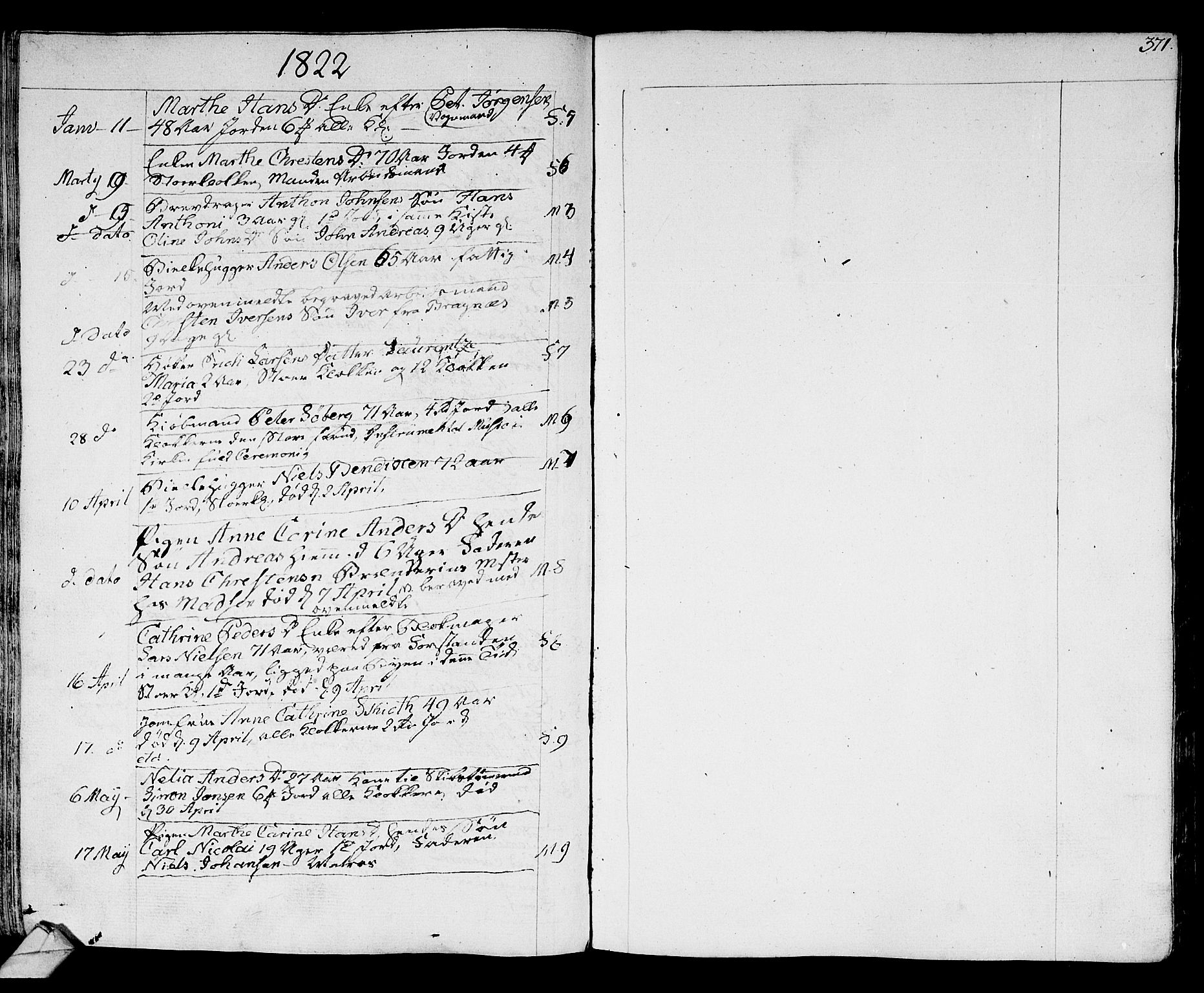Strømsø kirkebøker, SAKO/A-246/F/Fa/L0010: Parish register (official) no. I 10, 1792-1822, p. 371