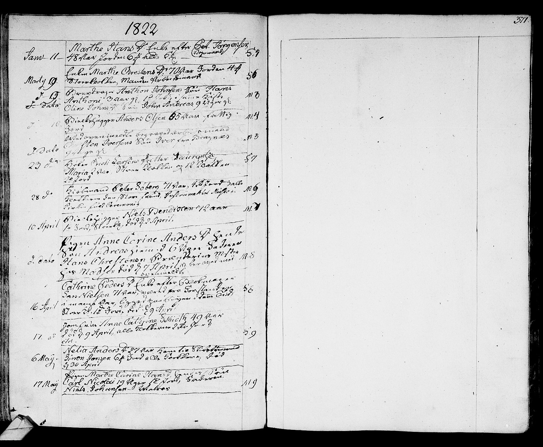 Strømsø kirkebøker, AV/SAKO-A-246/F/Fa/L0010: Parish register (official) no. I 10, 1792-1822, p. 371