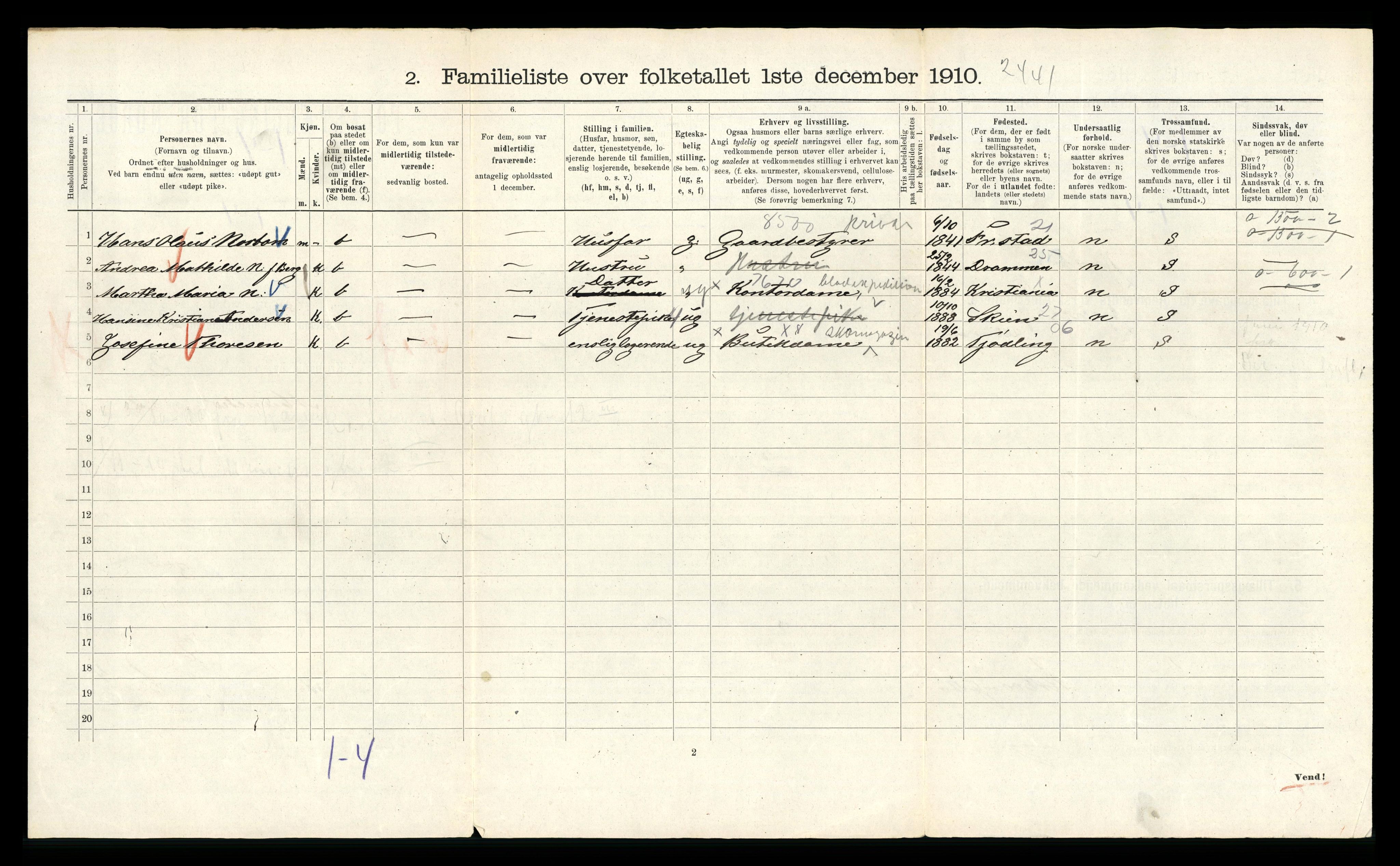 RA, 1910 census for Kristiania, 1910, p. 64930