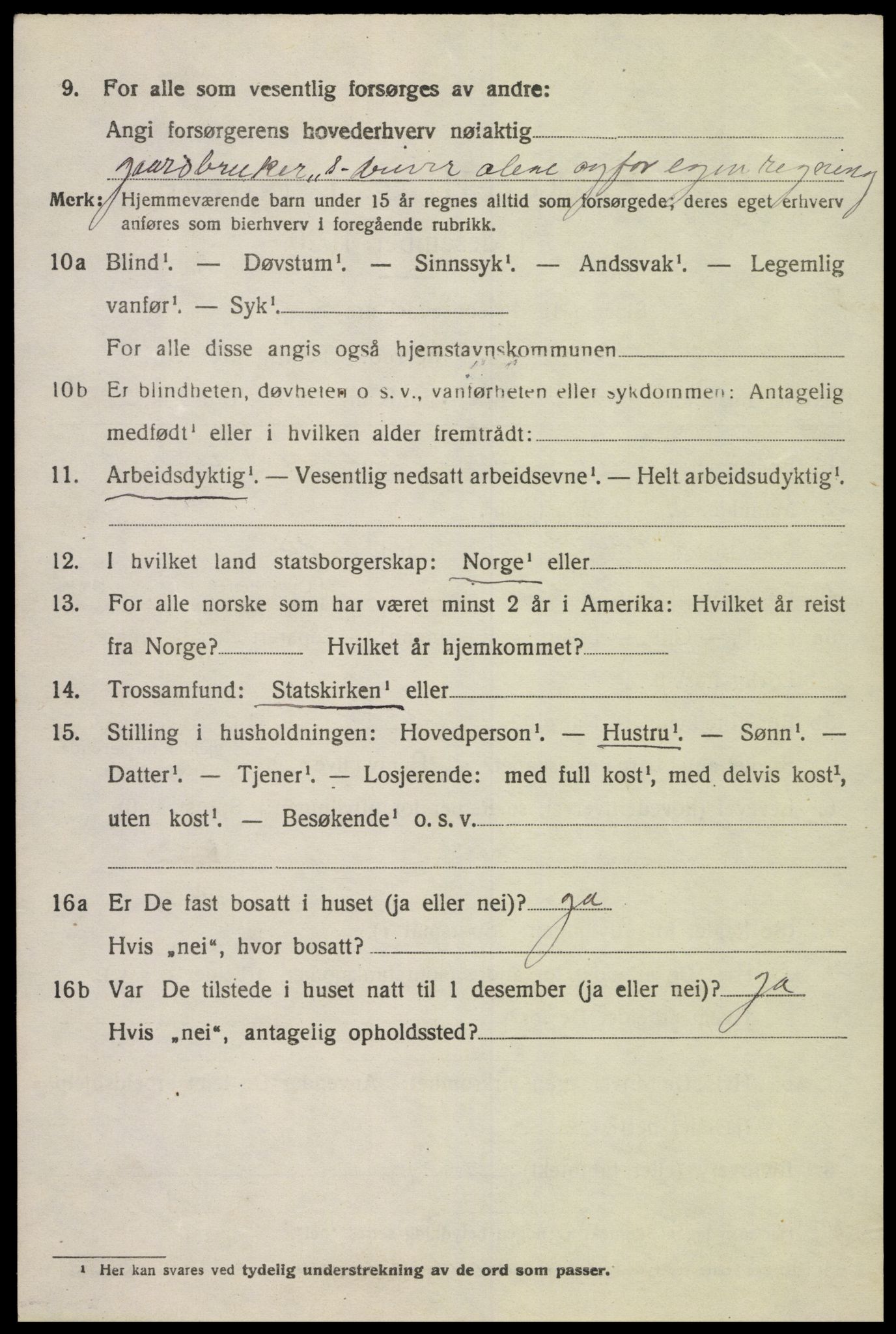 SAK, 1920 census for Finsland, 1920, p. 1585