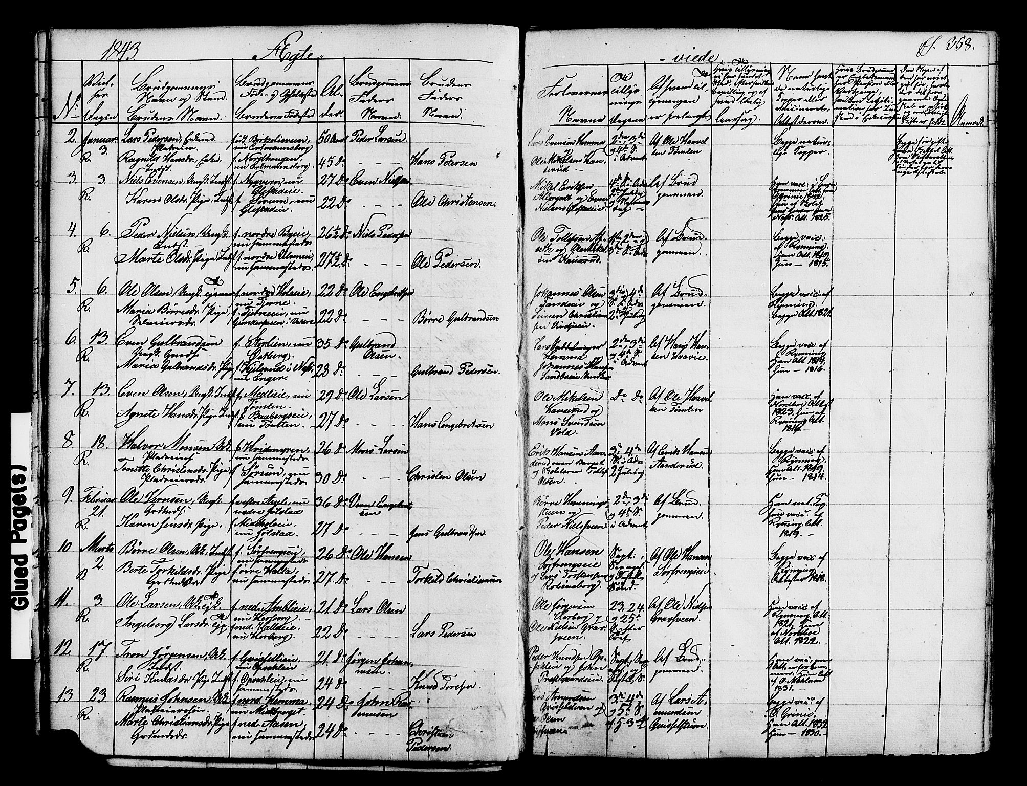 Ringsaker prestekontor, AV/SAH-PREST-014/K/Ka/L0008: Parish register (official) no. 8, 1837-1850, p. 358