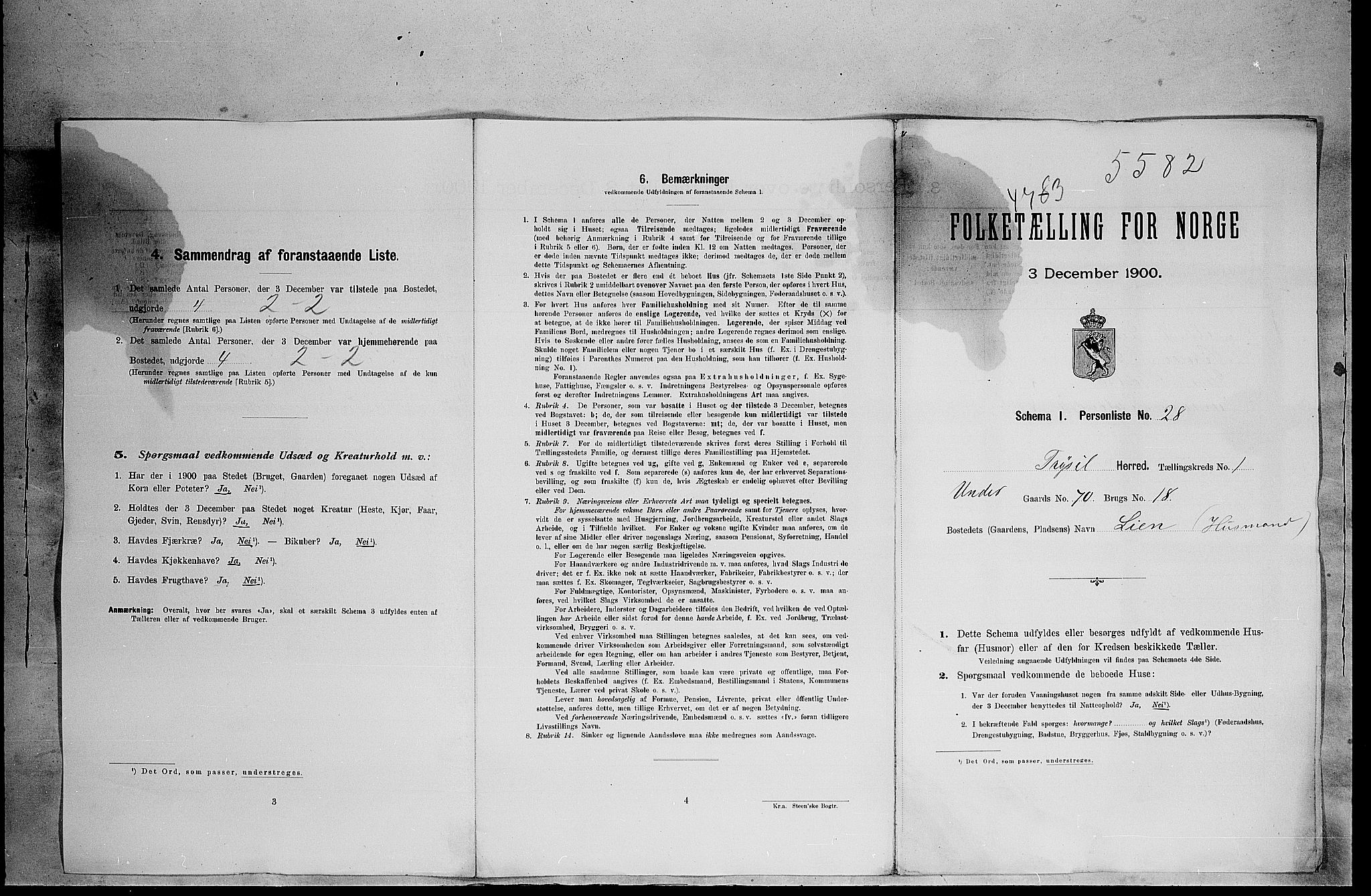 SAH, 1900 census for Trysil, 1900, p. 68