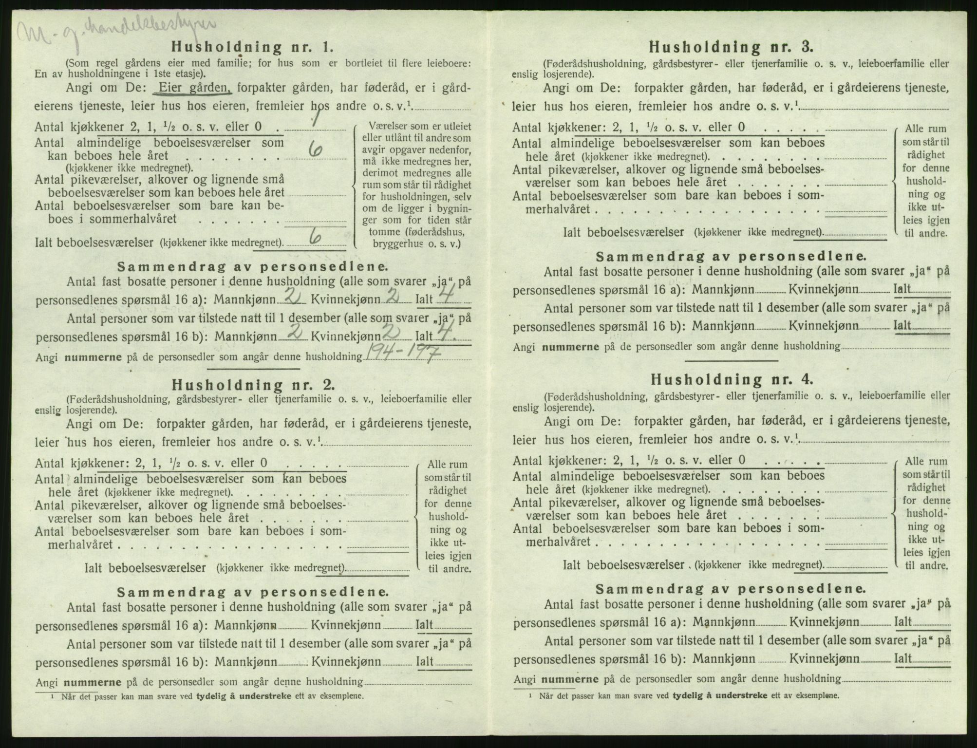 SAT, 1920 census for Hen, 1920, p. 283