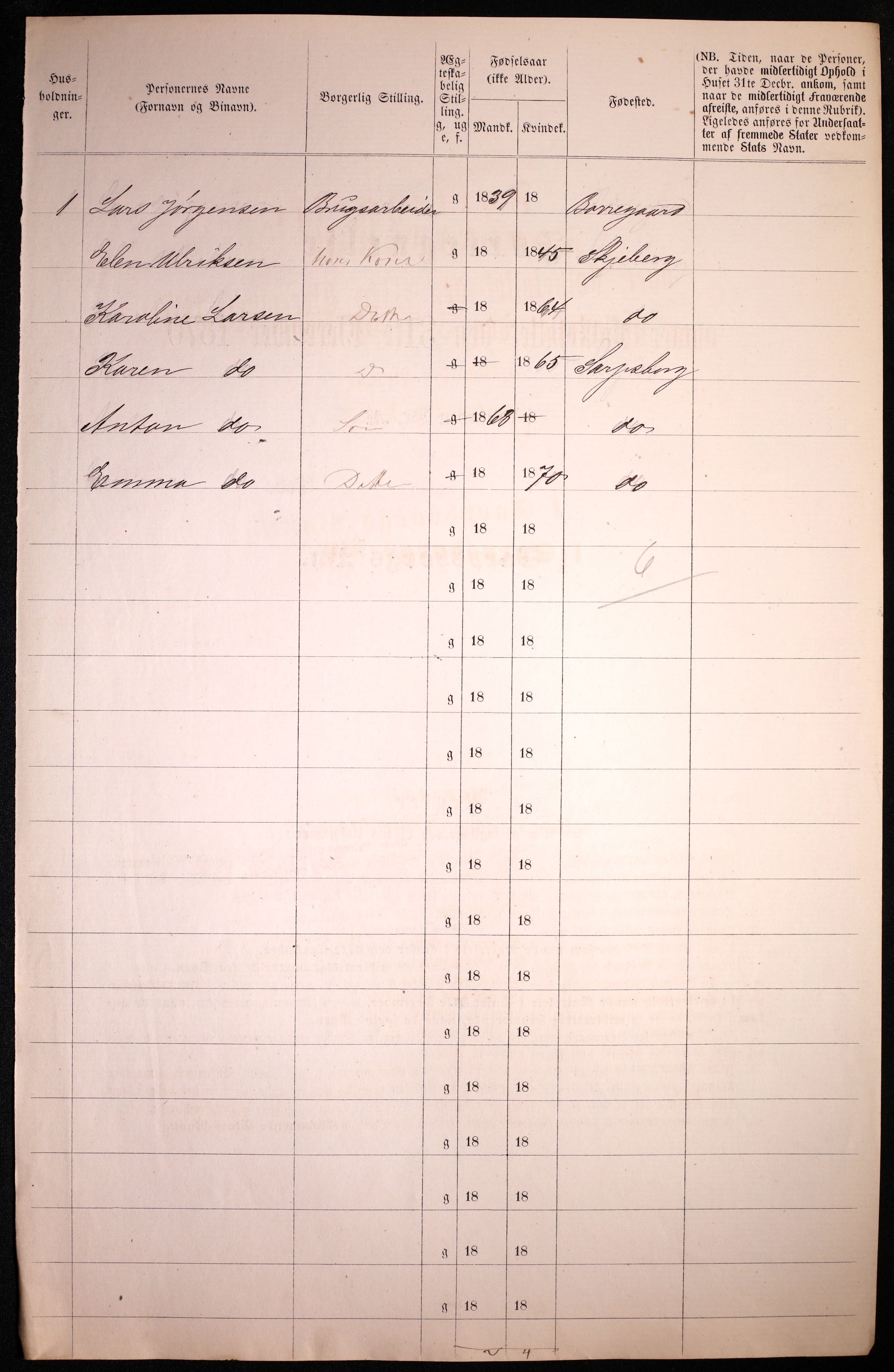 RA, 1870 census for 0102 Sarpsborg, 1870, p. 270