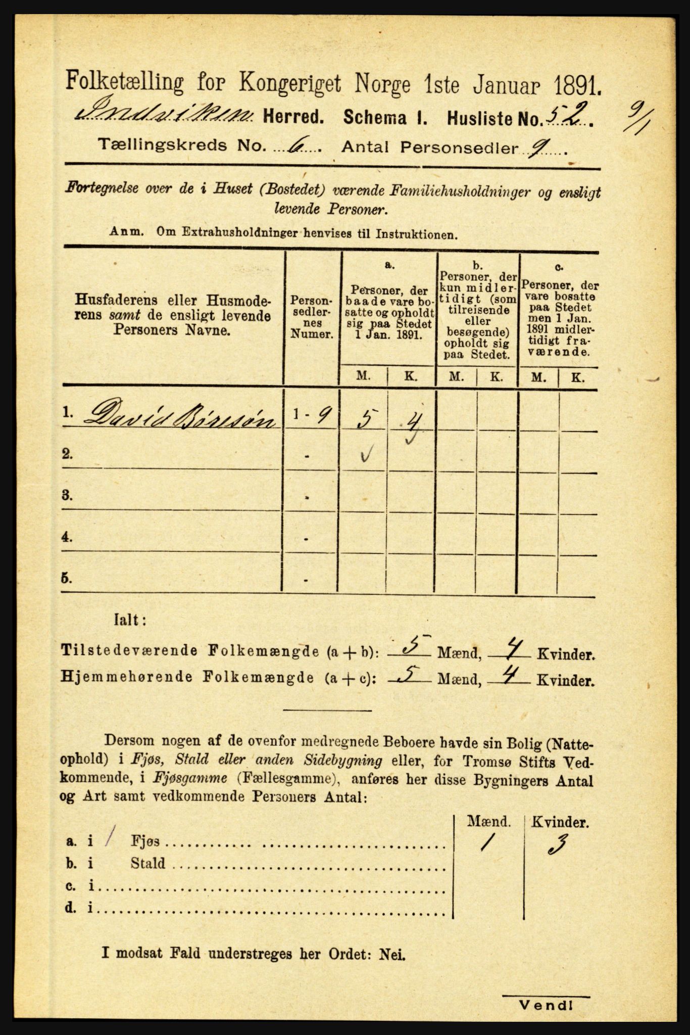 RA, 1891 census for 1447 Innvik, 1891, p. 2243