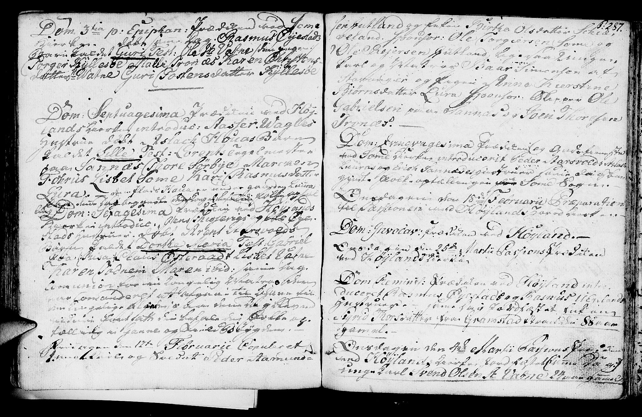 Høyland sokneprestkontor, SAST/A-101799/001/30BA/L0004: Parish register (official) no. A 4, 1784-1803, p. 287
