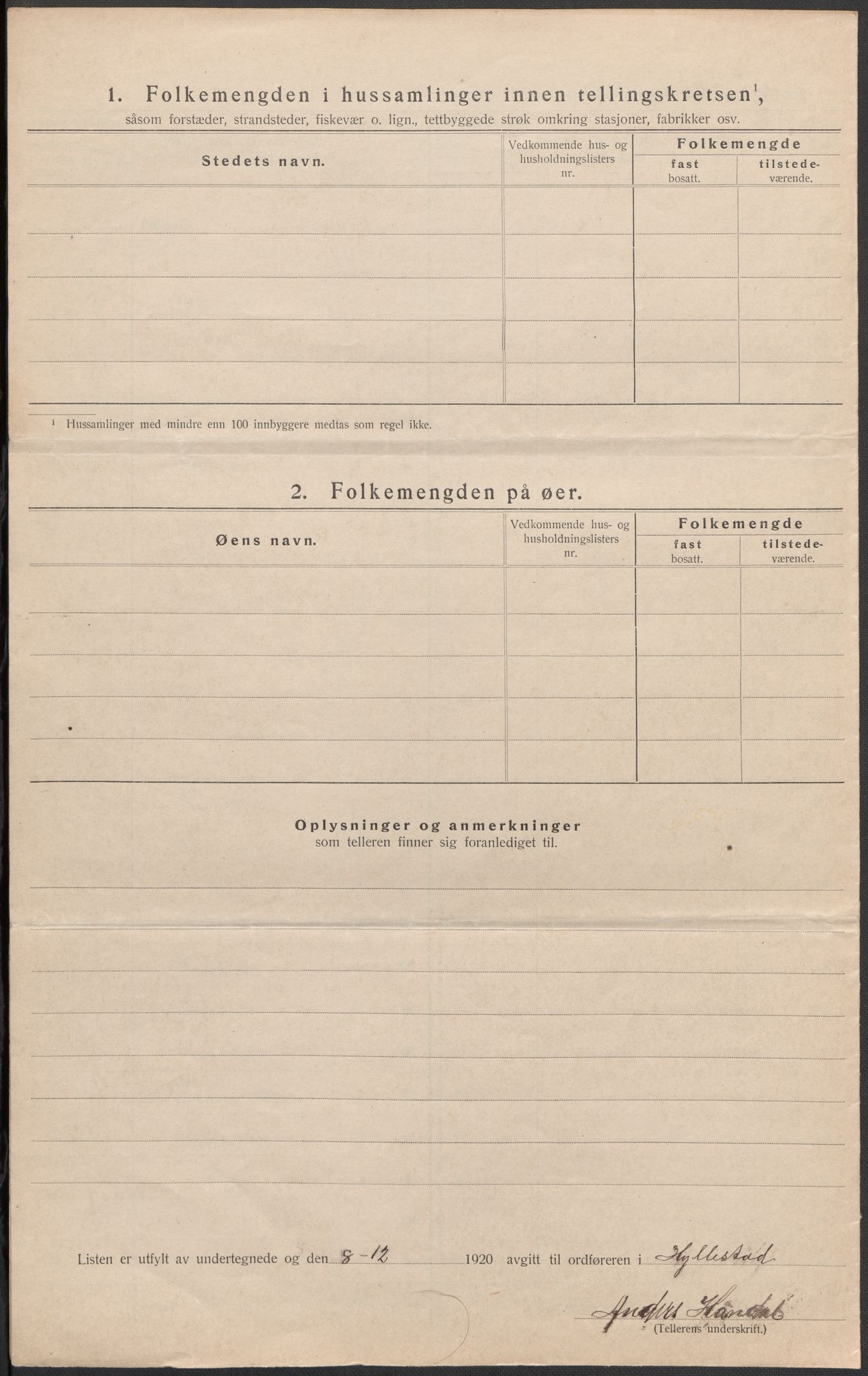 SAB, 1920 census for Hyllestad, 1920, p. 40