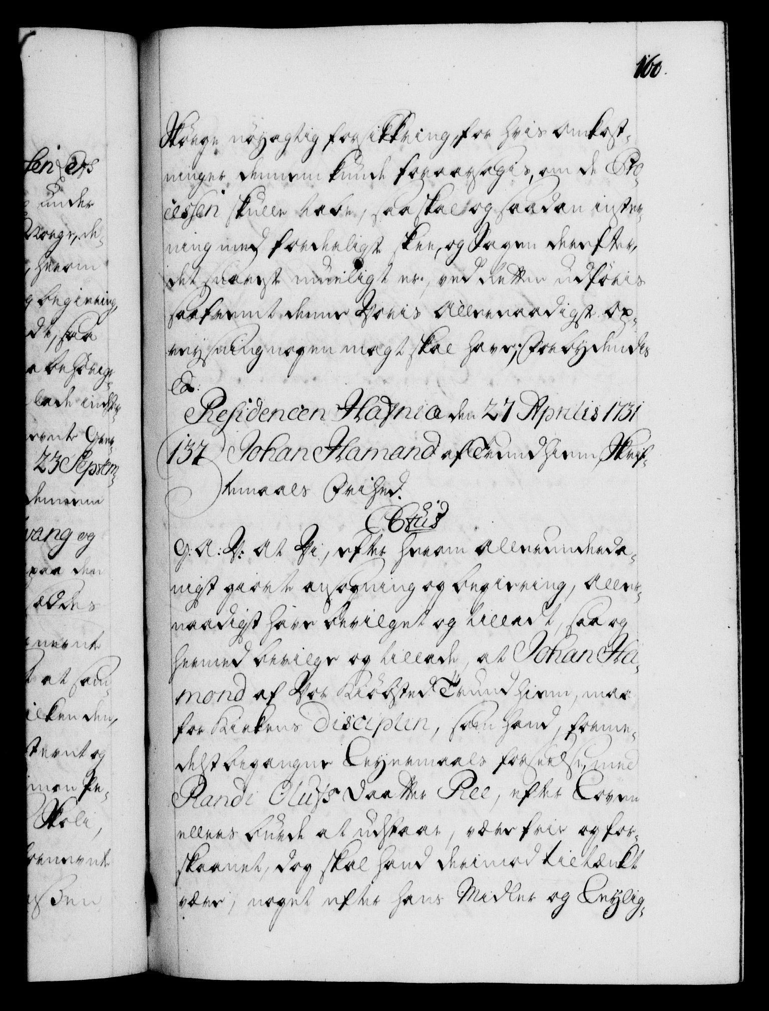 Danske Kanselli 1572-1799, AV/RA-EA-3023/F/Fc/Fca/Fcaa/L0027: Norske registre, 1730-1732, p. 160a