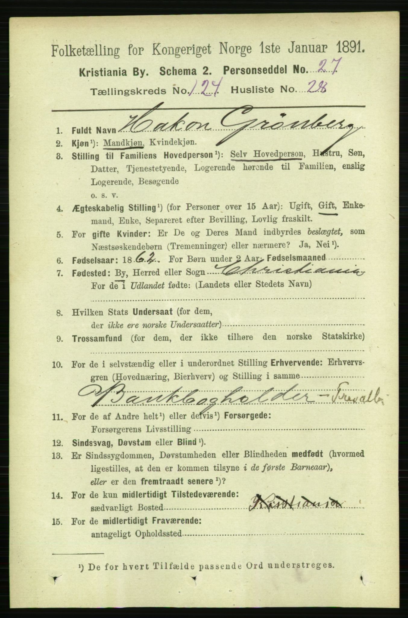 RA, 1891 census for 0301 Kristiania, 1891, p. 66060