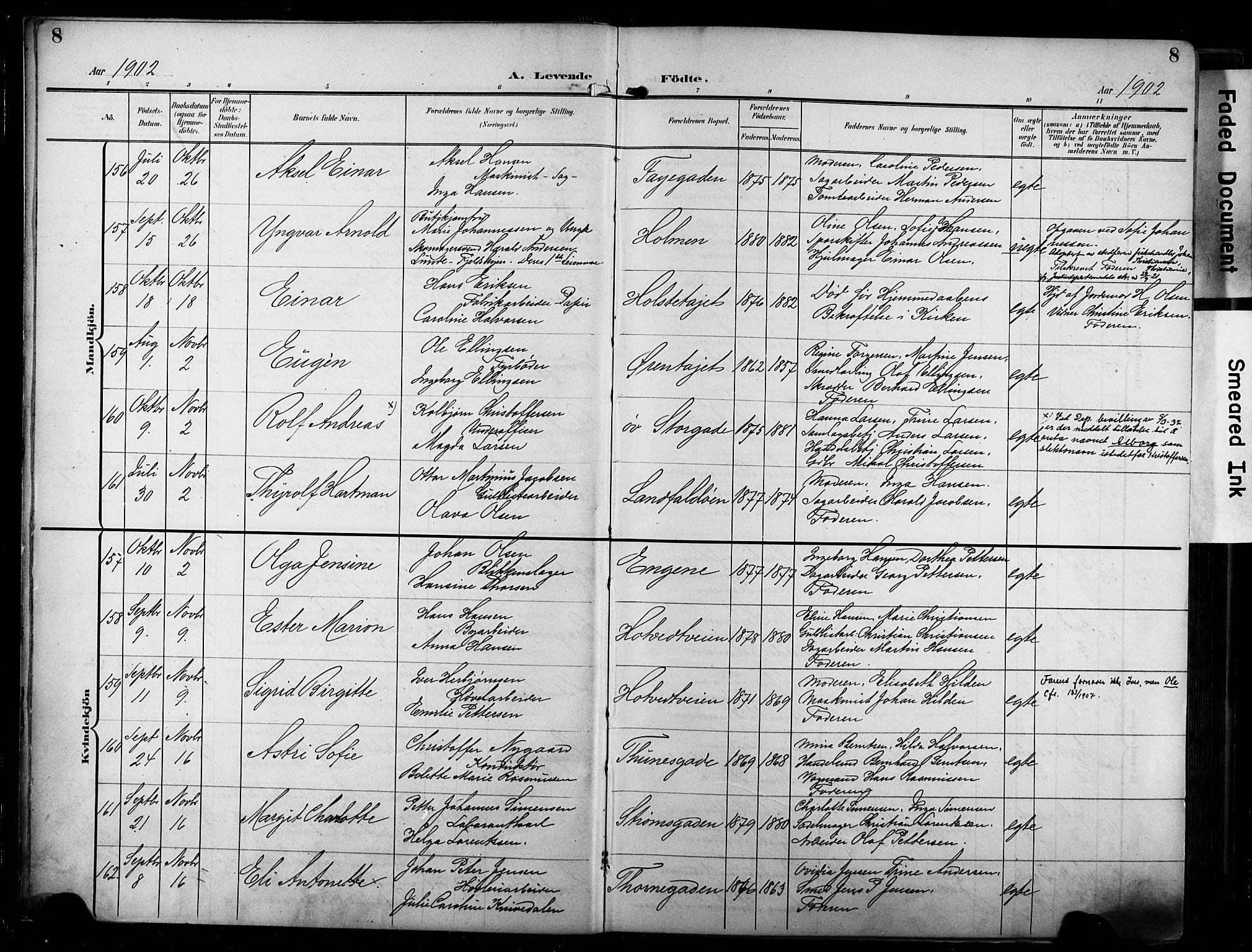 Bragernes kirkebøker, AV/SAKO-A-6/F/Fb/L0009: Parish register (official) no. II 9, 1902-1911, p. 8